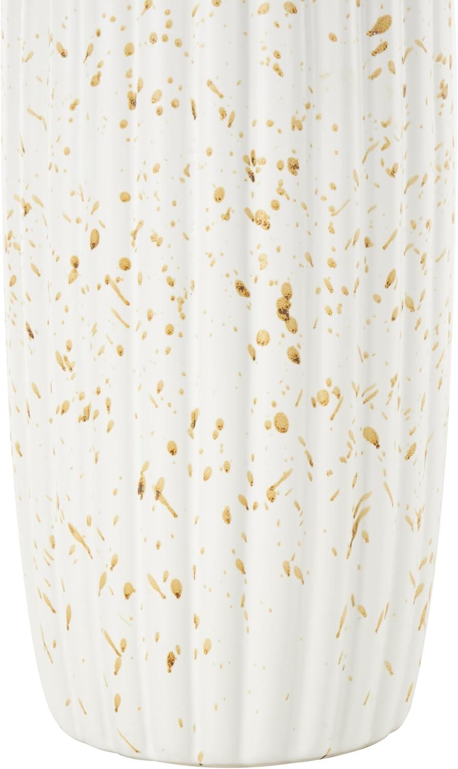 DecMode 18" Speckled White Ceramic Vase