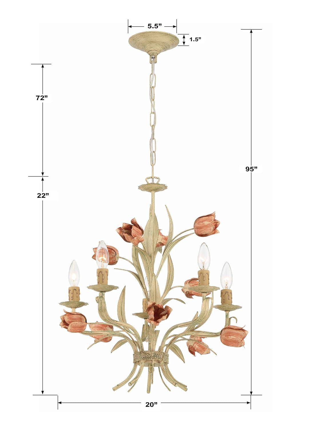 Crystorama Lighting Southport 5 - Light Chandelier in Sage Rose