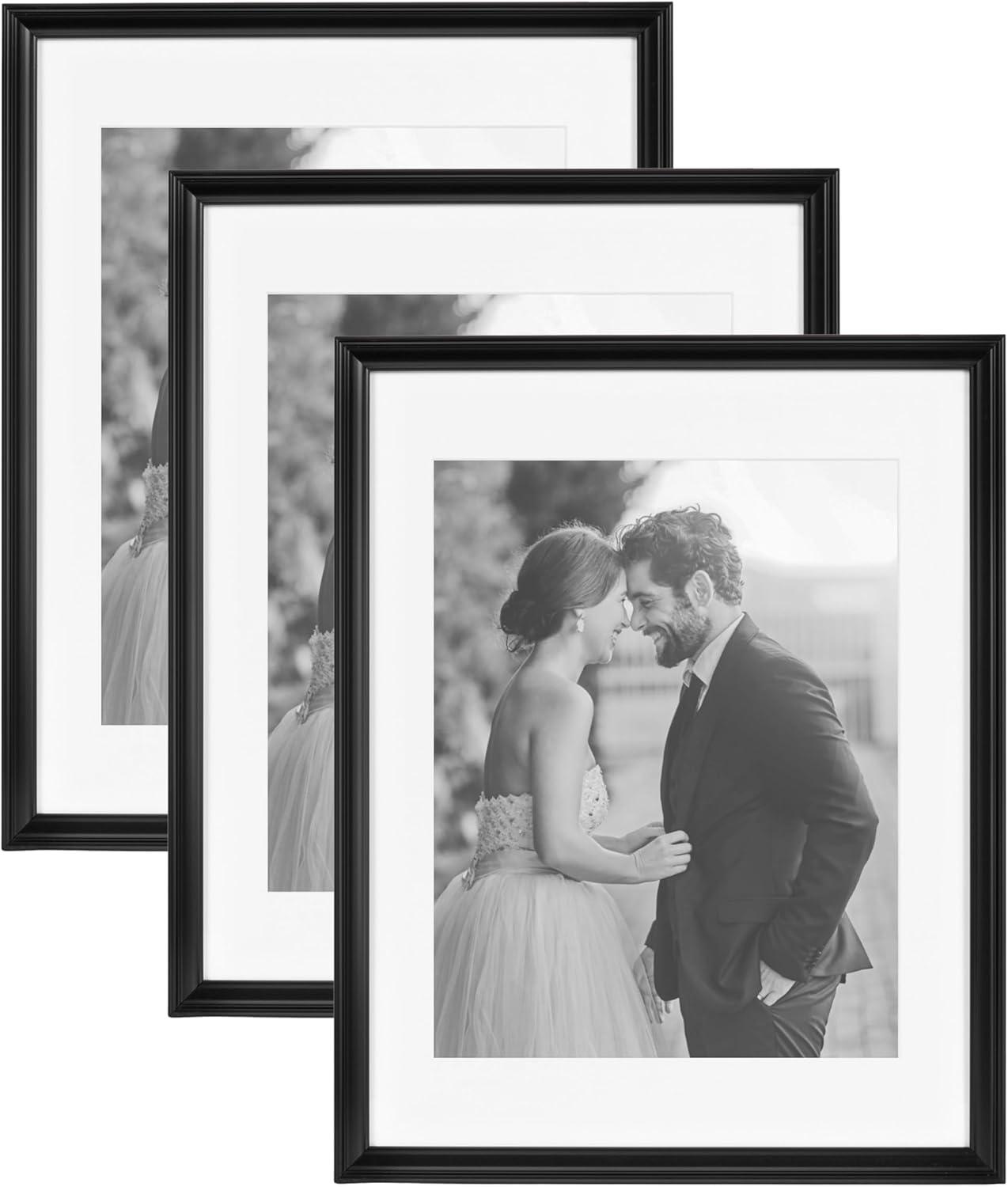 Black Polystyrene 11x14 Wall Photo Frame Set