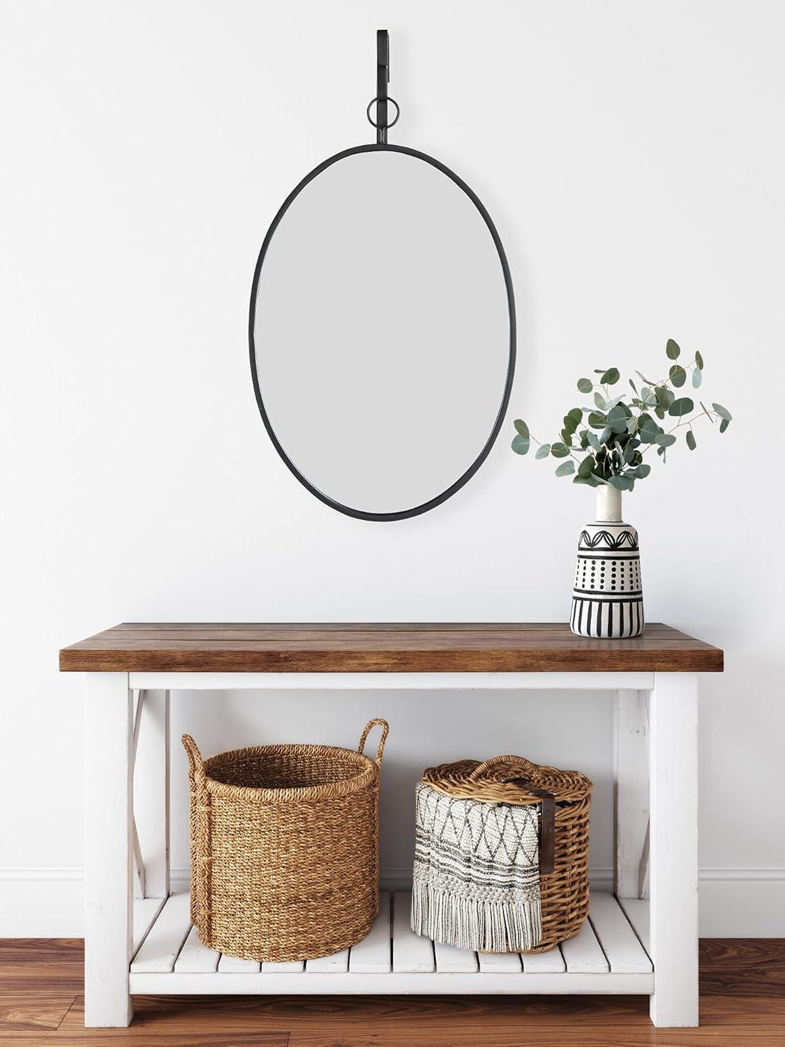 16 in. W x 26 in. H Framed Distressed Gold Decorative Mirror