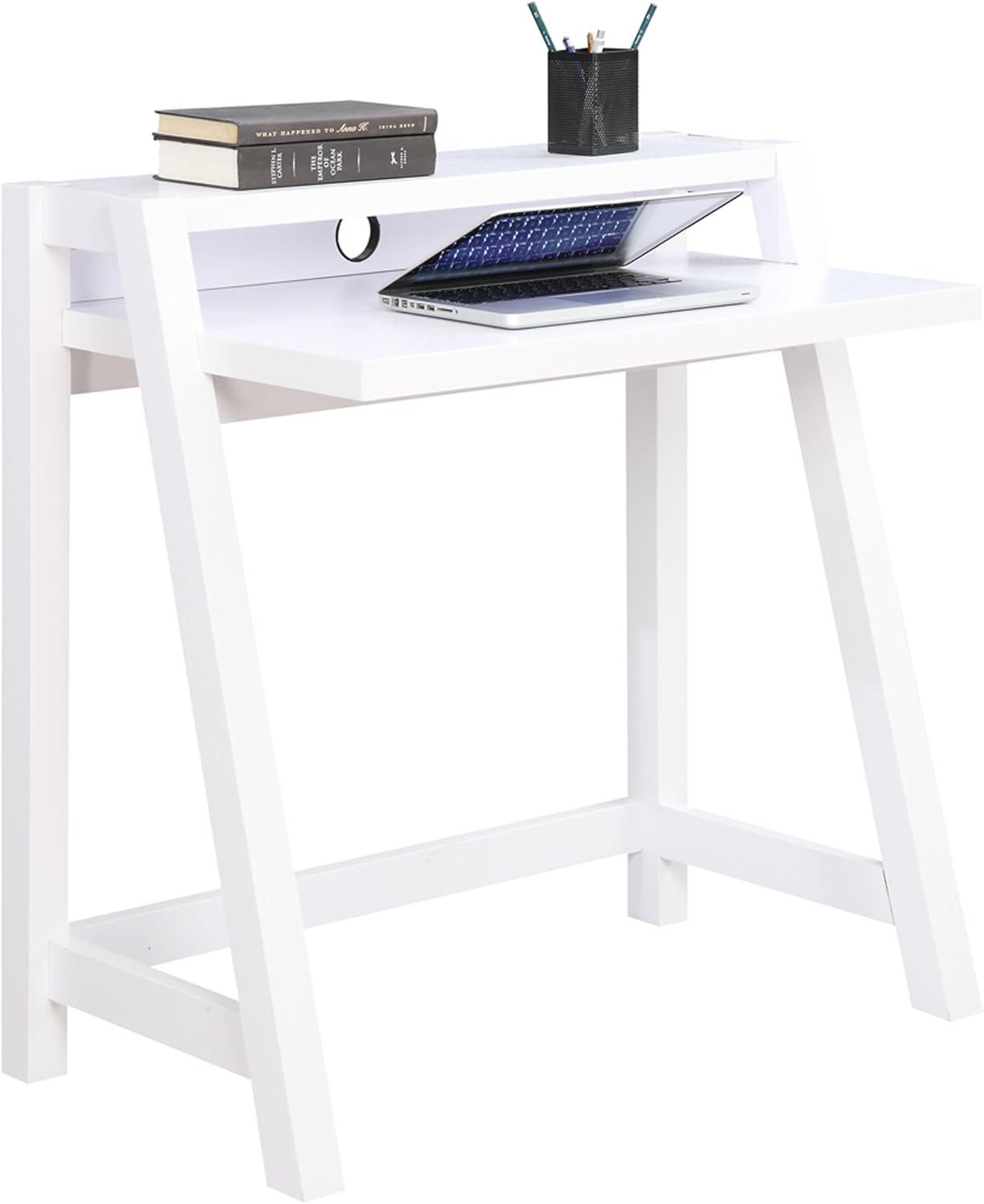 Convenience Concepts Newport 35 inches Tall Lilly 2-Tier Desk, White