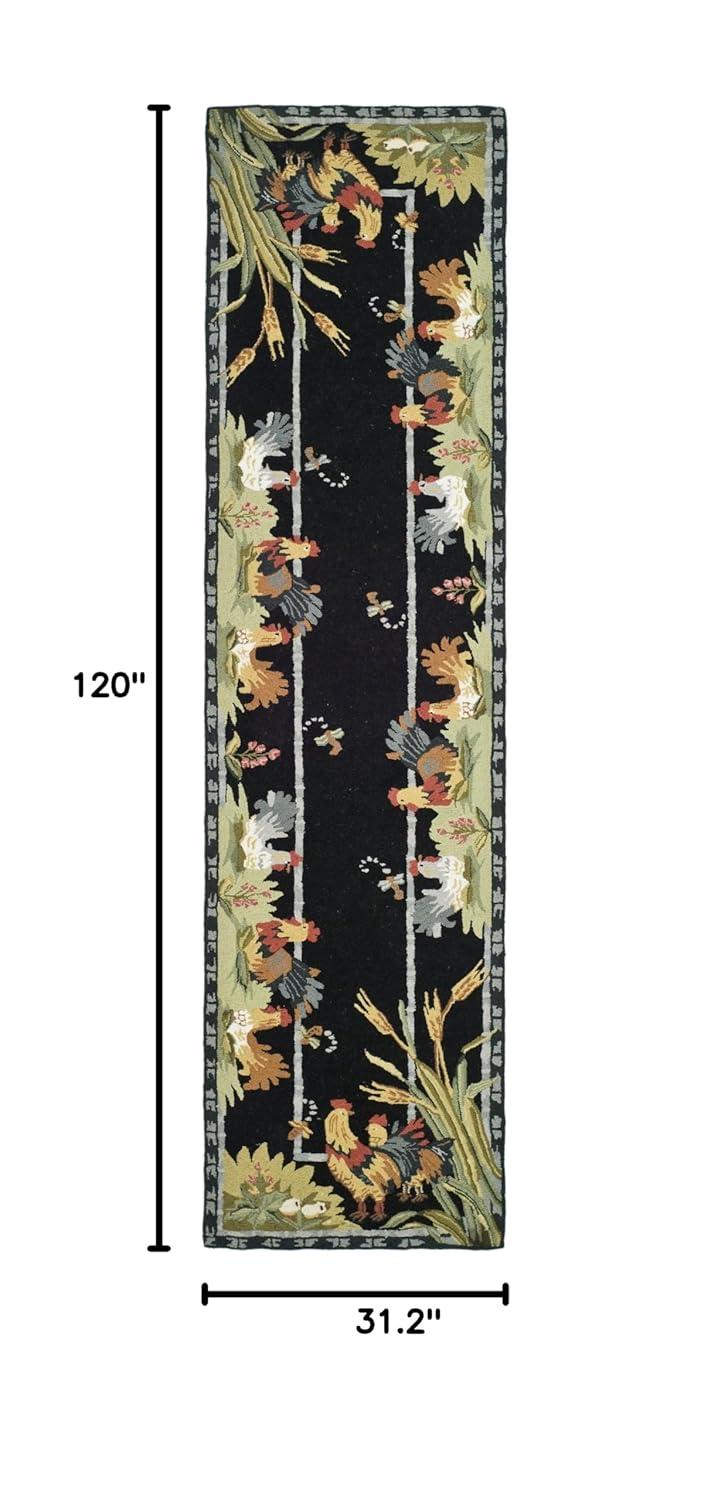 Chelsea HK56 Handmade Runner Rug - 2'6"x10' - Black - Safavieh