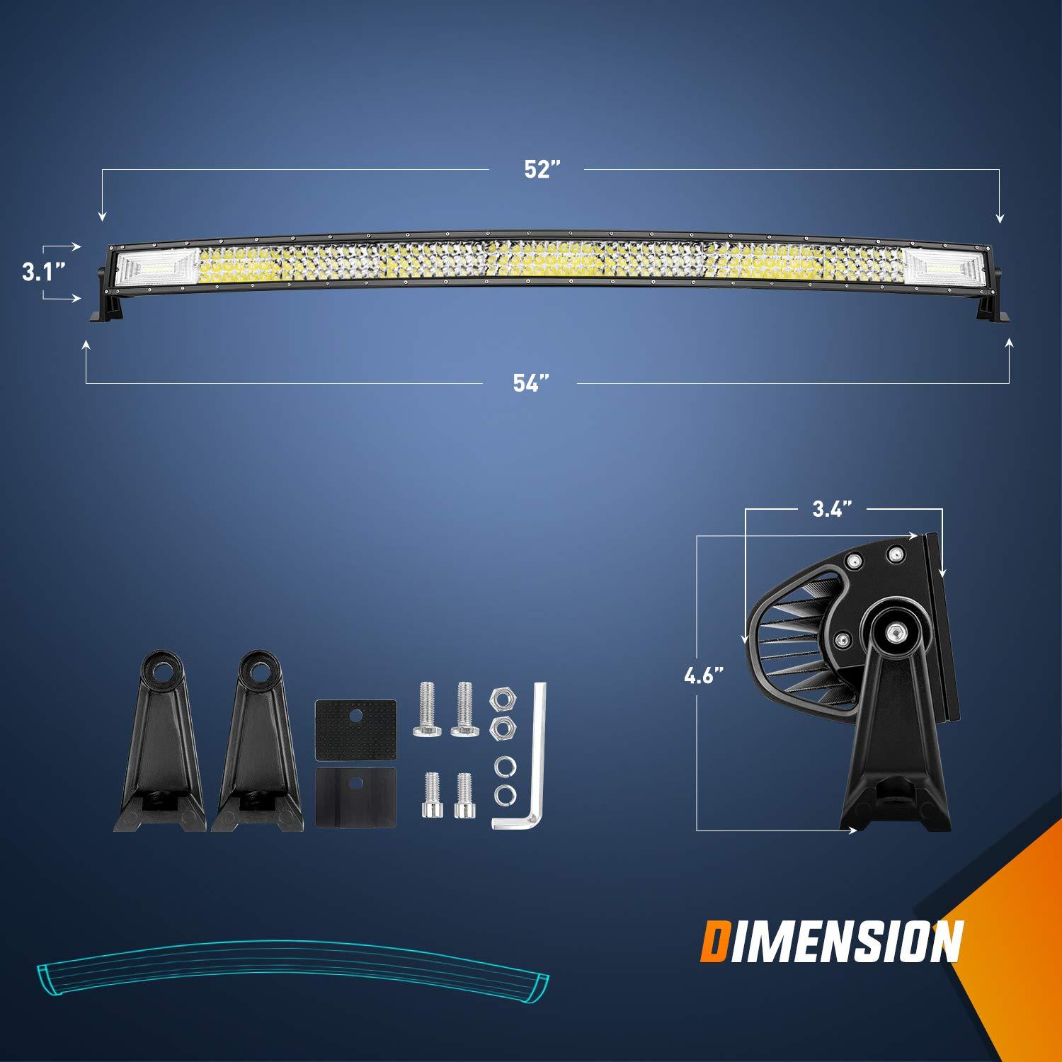 Nilight 52" White 40-85°C Fog Light fits Jeep, Trucks 783 W