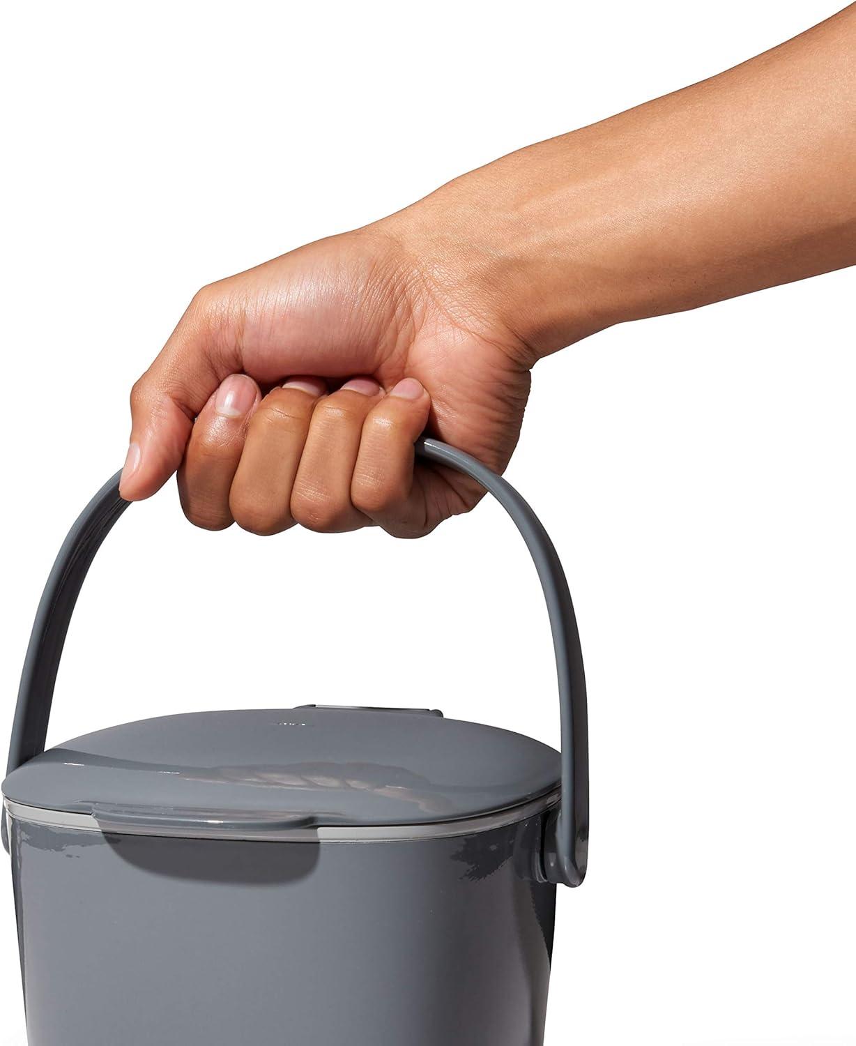 OXO Good Grips Easy-Clean Compost Bin - Charcoal - 0.75 Gal/2.83 L