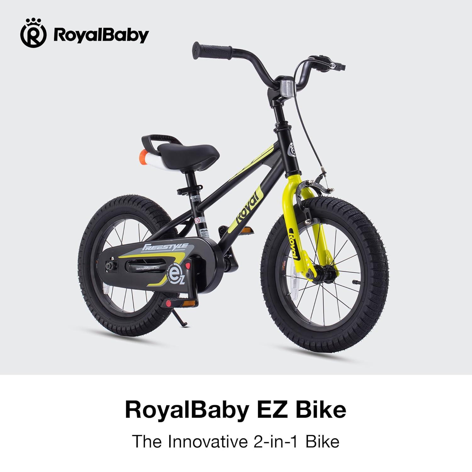 RoyalBaby Freestyle 18 Inch Kids Bike with Kickstand, Water Bottle and Holder, and Reflectors for Boys and Girls Ages 5 to 9, Orange