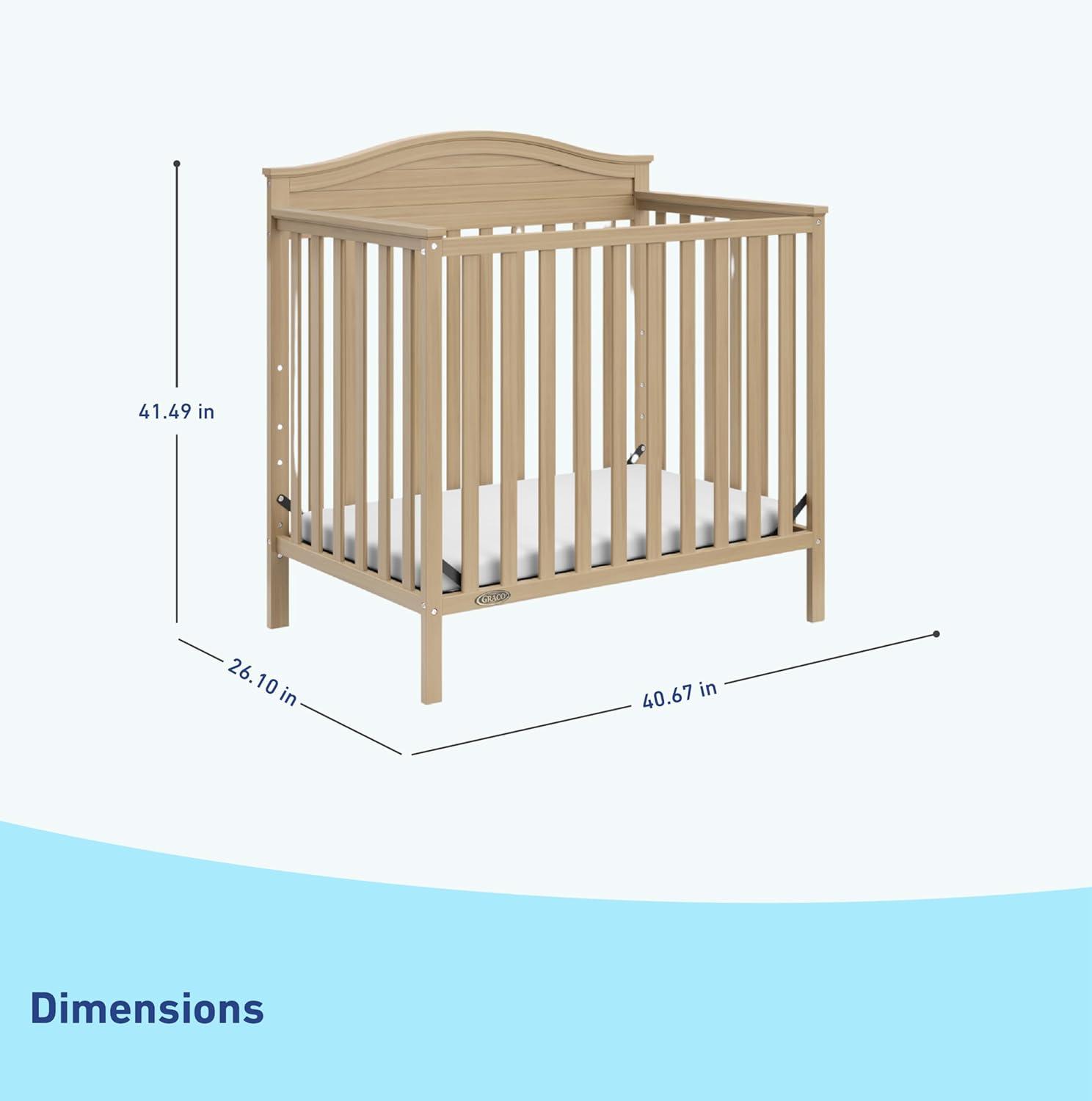 Graco Graco Stella 4-in-1 Mini Convertible Crib with Mattress