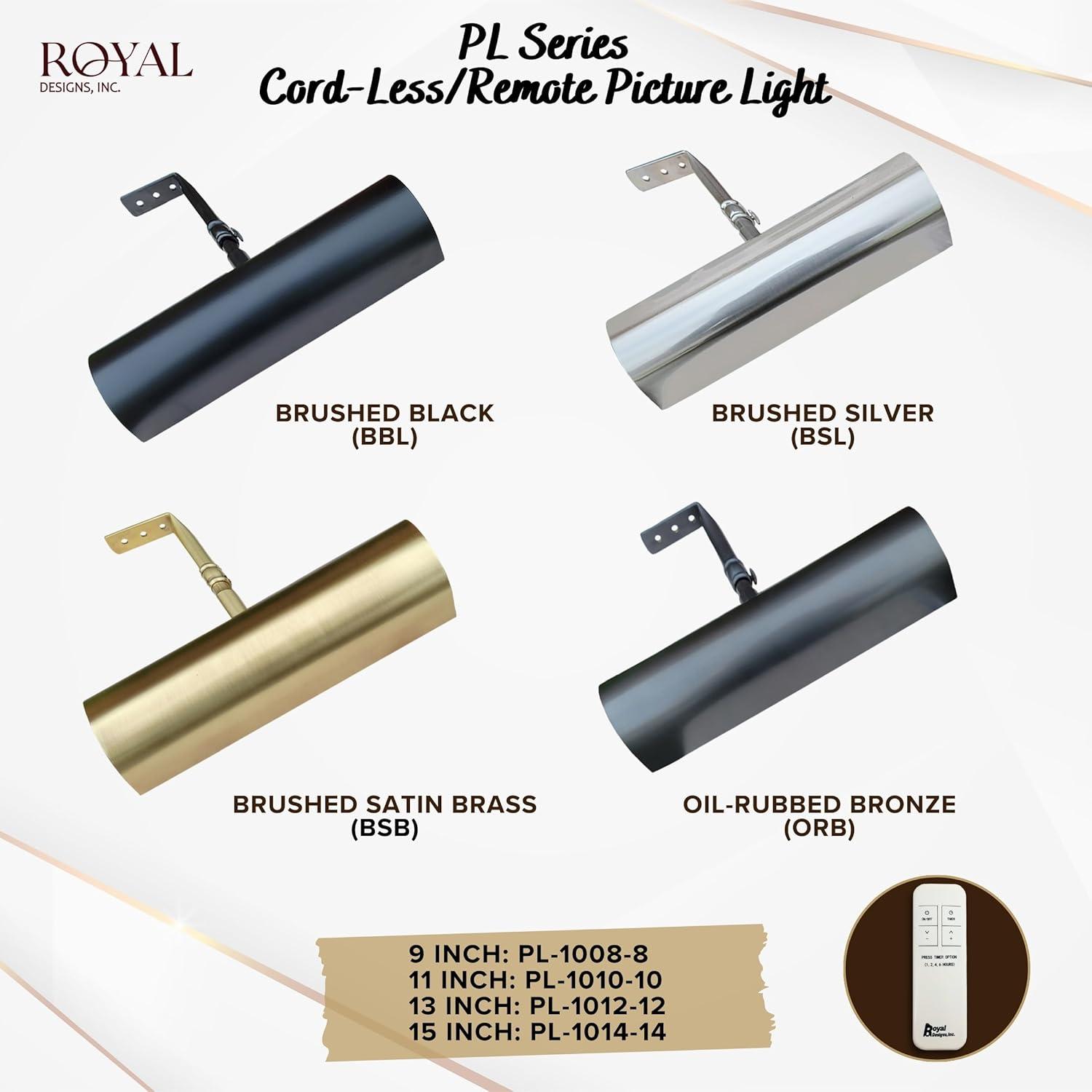 Royal Designs 8.75'' Dimmable Wall Mounted Picture Light