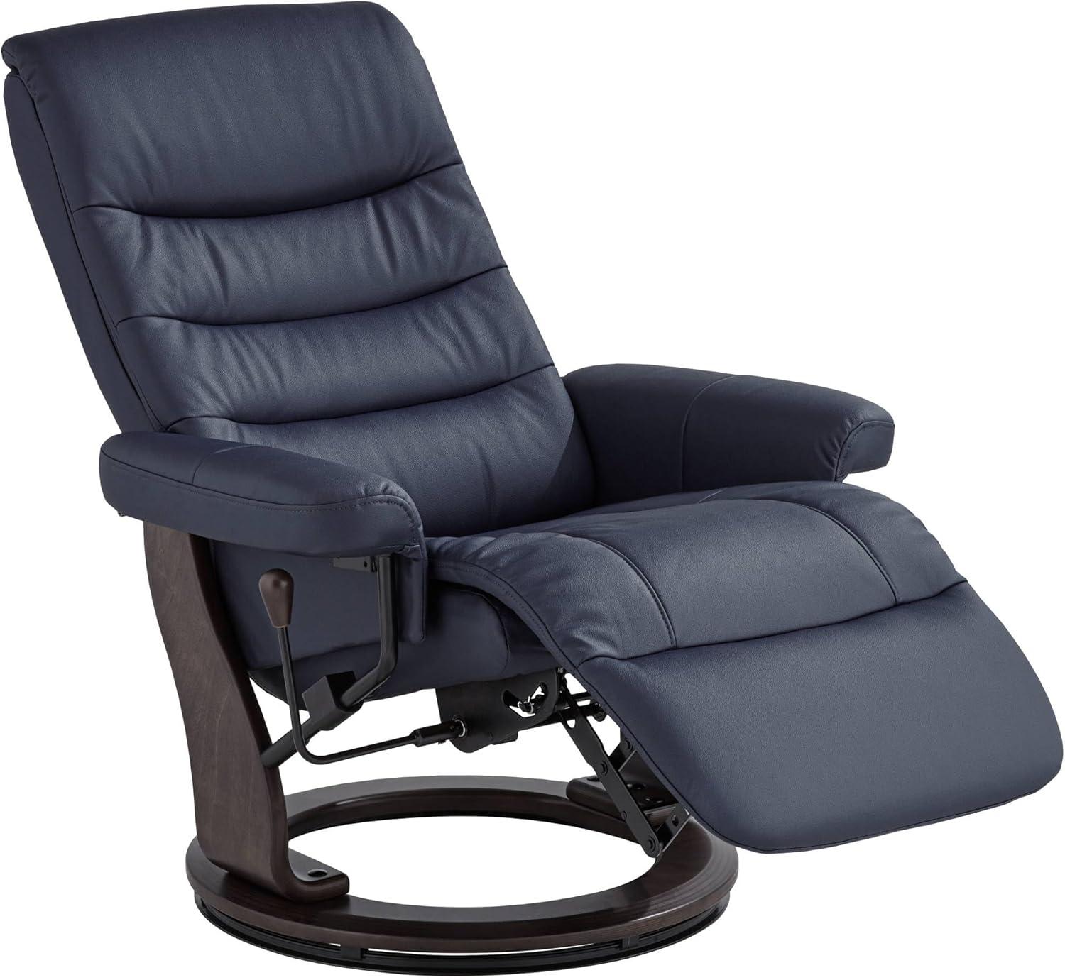 BenchMaster Camber Midnight Blue Faux Leather Adjustable Swivel Recliner