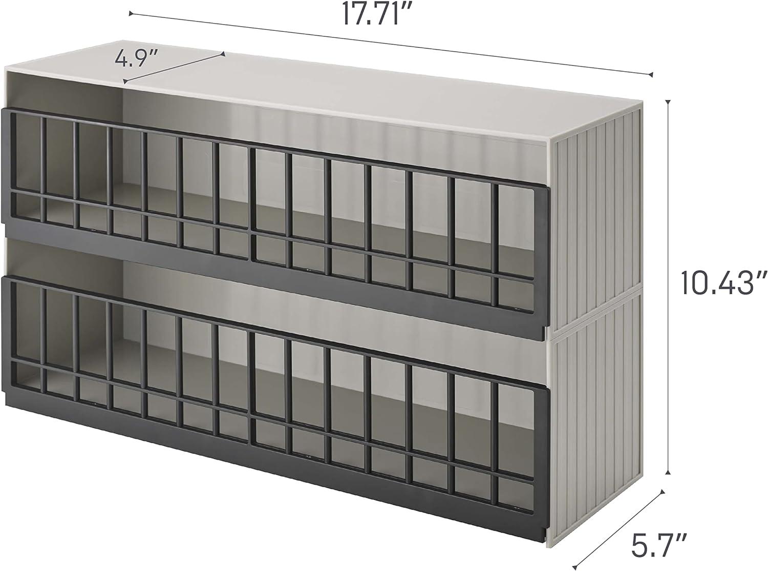 Sleek Gray ABS Plastic Stackable Toy Display Case for Kids