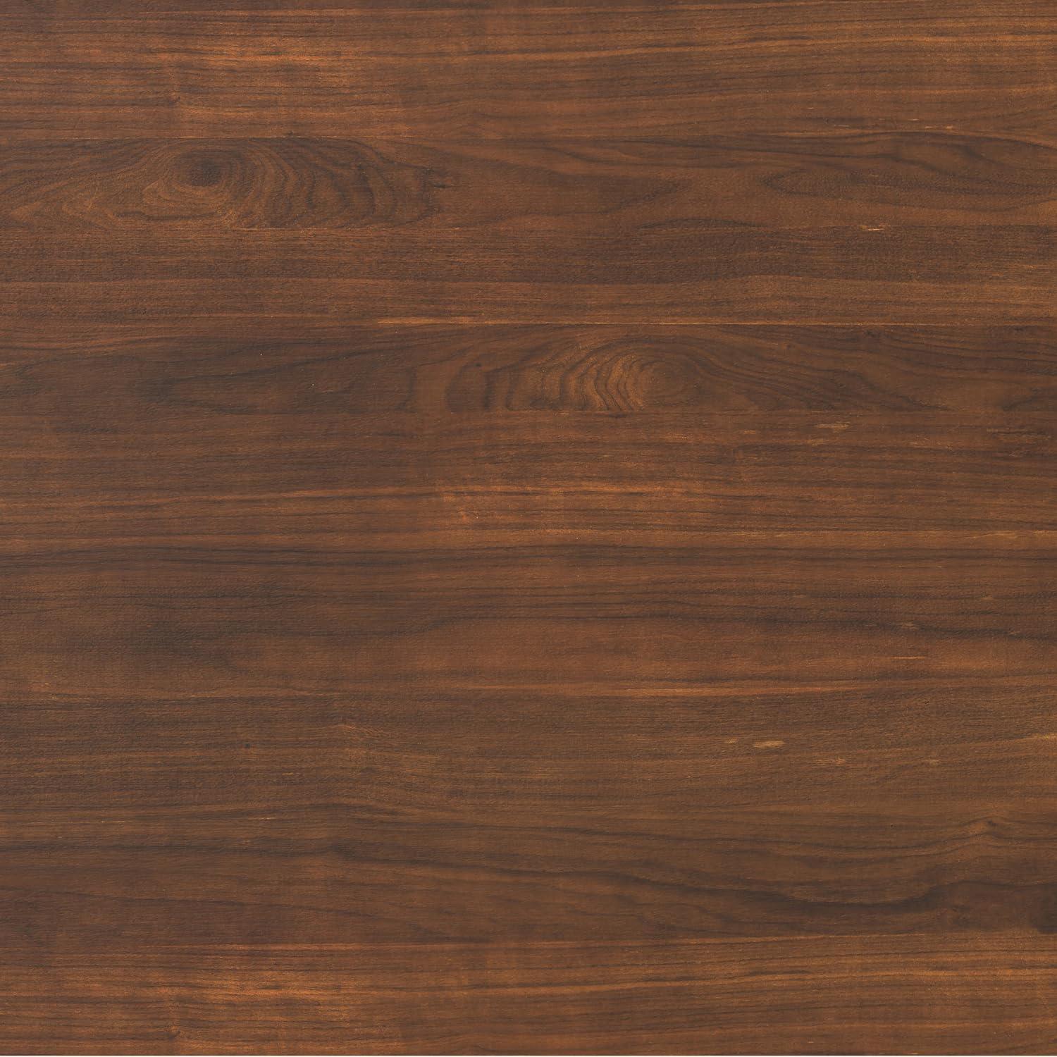 Draper 66-84"W Walnut Extendable Dining Table, Mid-Century Modern Style