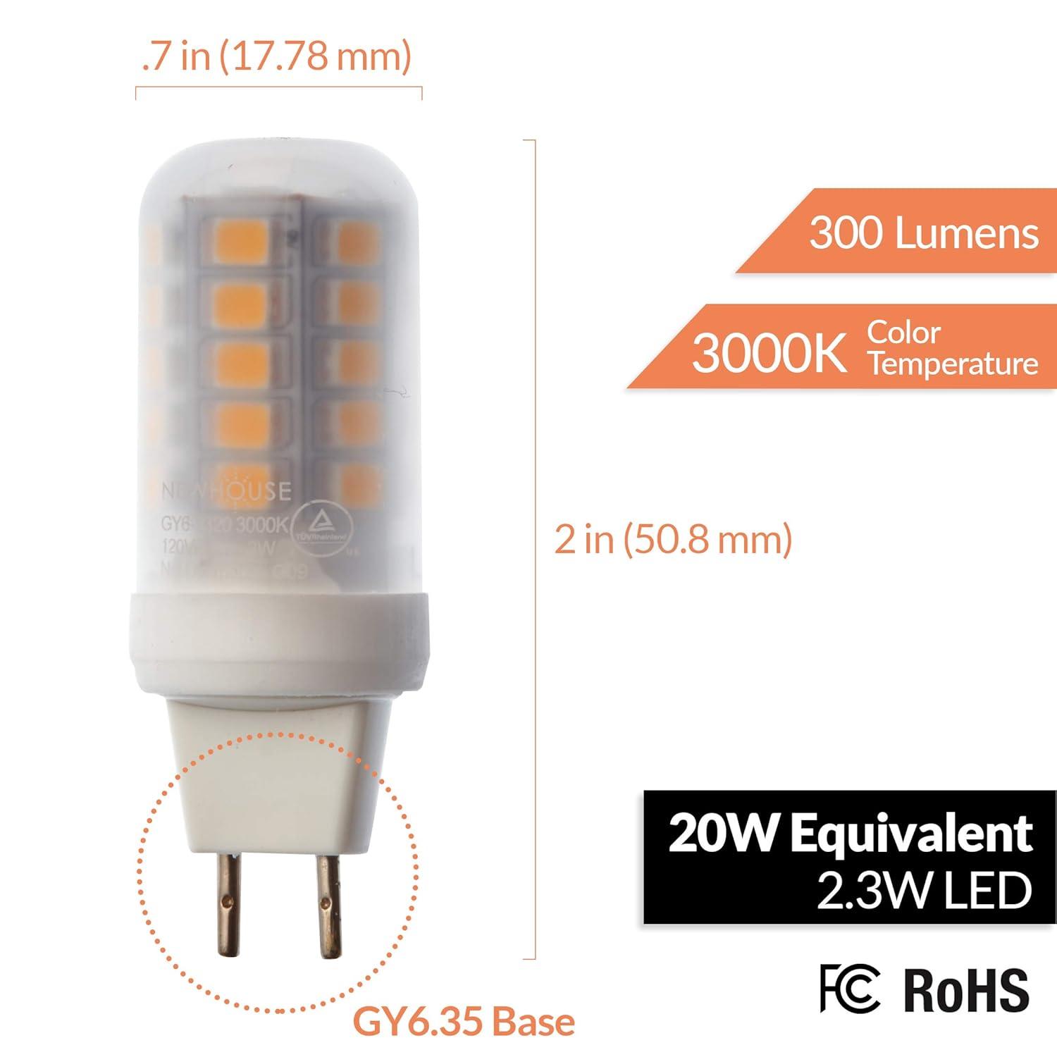 Newhouse Lighting 20 Watt Equivalent T4 GY6.35/Bi-pin 3000K LED Bulb (Set of 4) GY6-2320-4