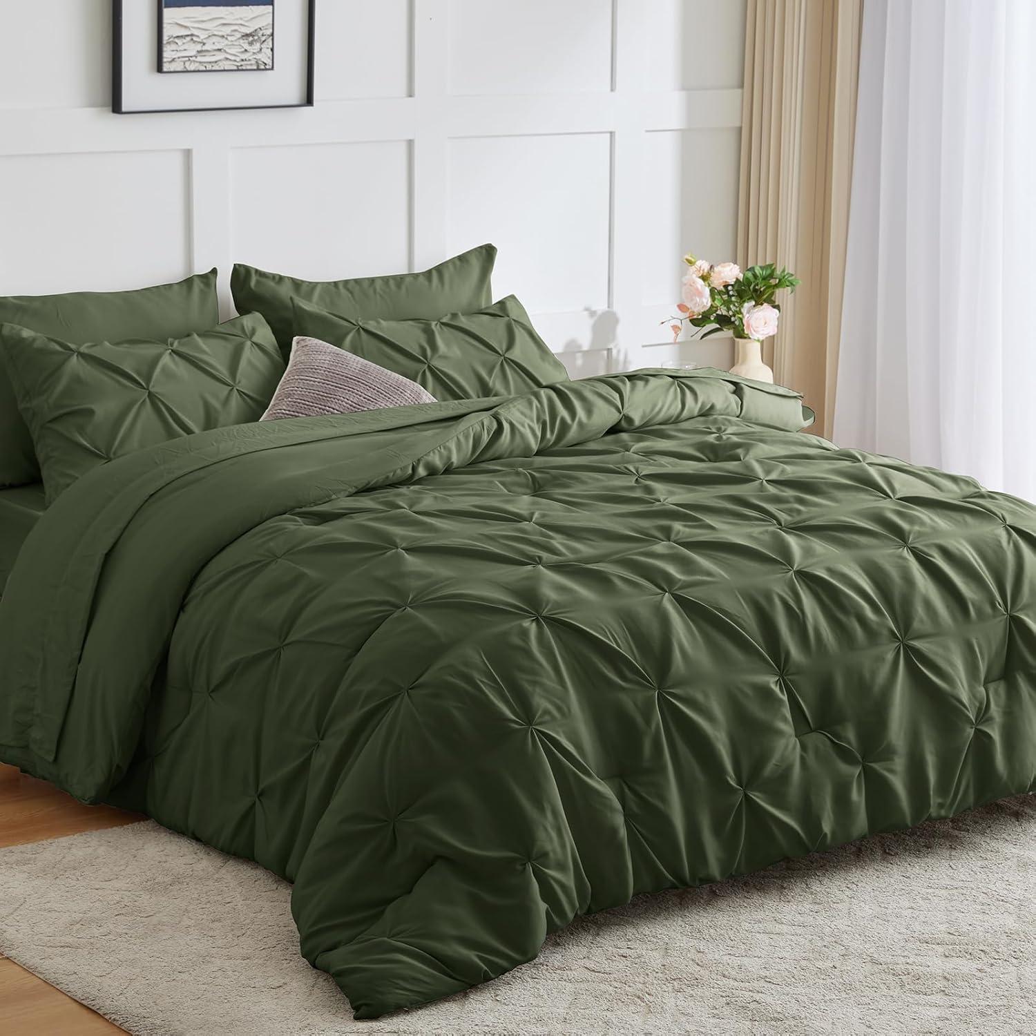 Comforter Set Olive Green - 7 Piece - King