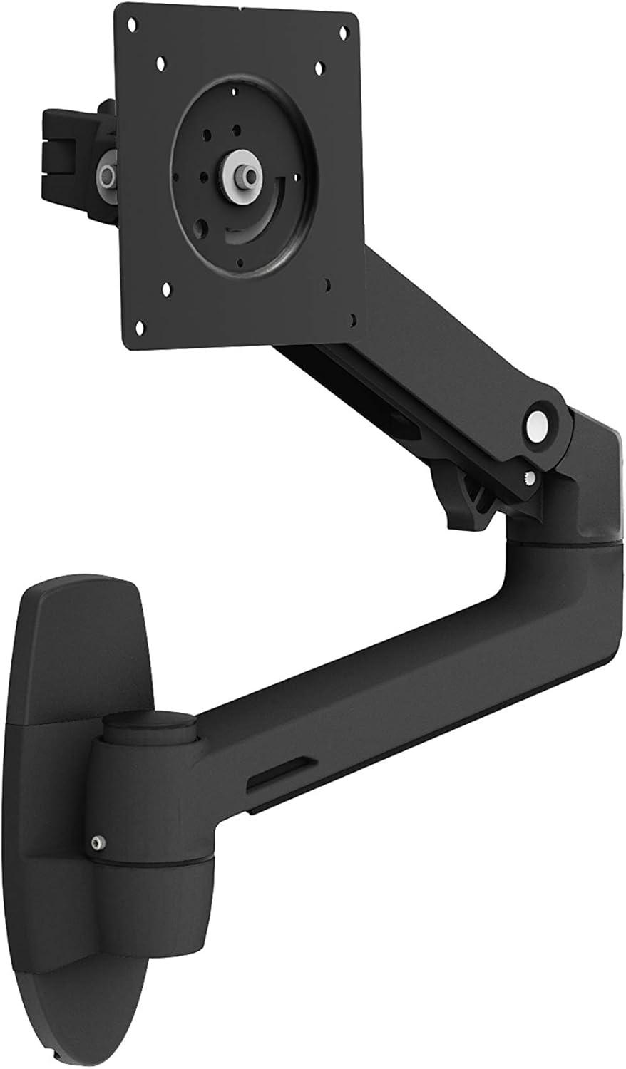 Matte Black Full-Motion Wall Mount Monitor Arm with 360° Rotation