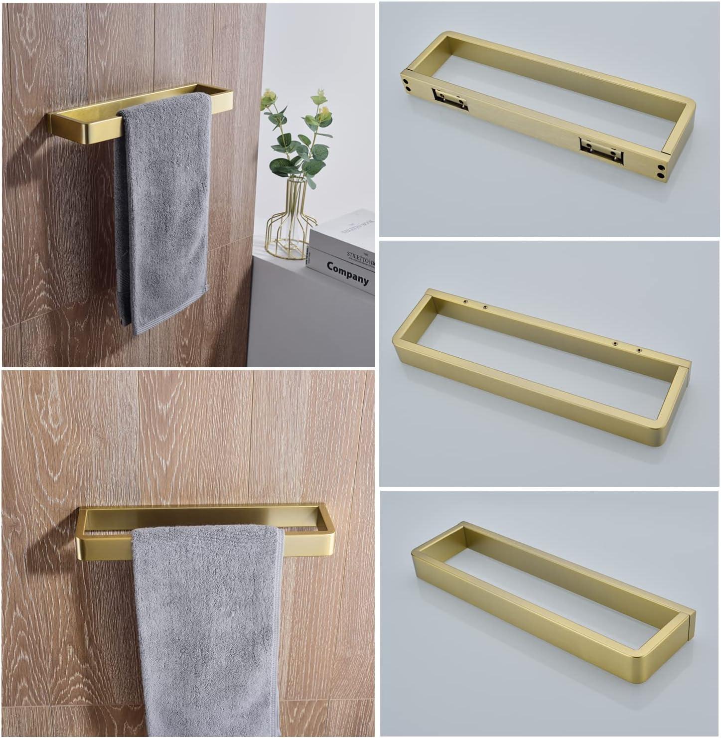 Brushed Gold Stainless Steel 3-Piece Bathroom Hardware Set