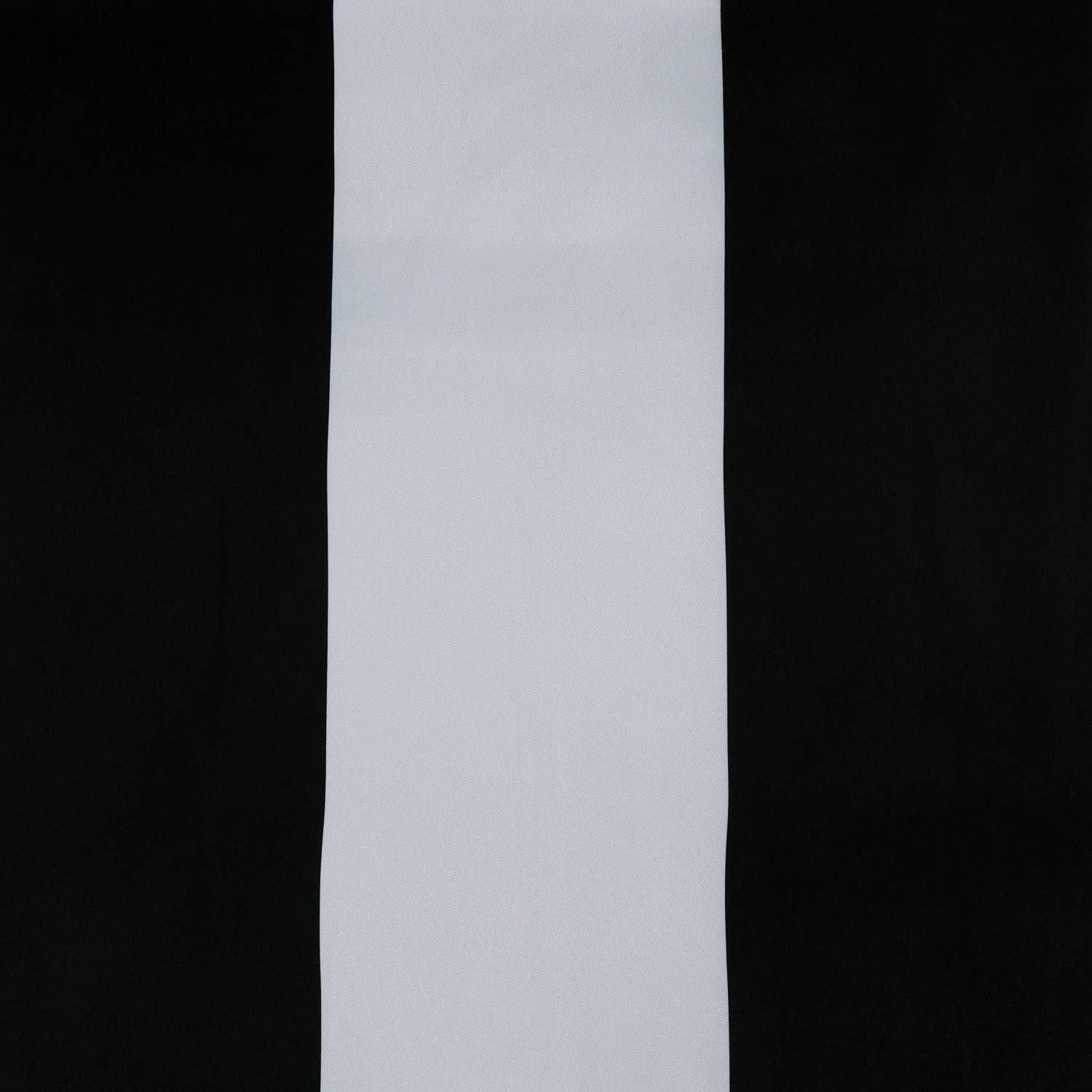 Black and White Striped Blackout Polyester Curtain Panel