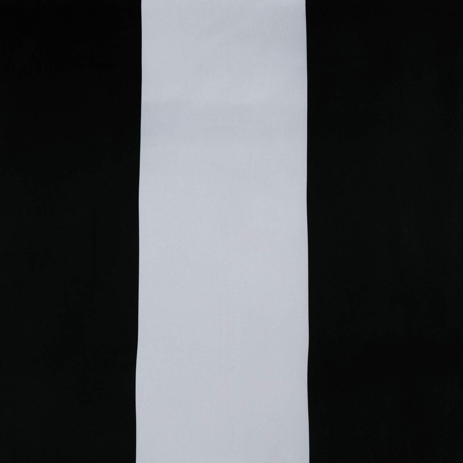 Awning Black & Fog White Stripe Blackout Room Darkening Curtain (1 Panel), Awning Black & Fog White, 50W X 108L