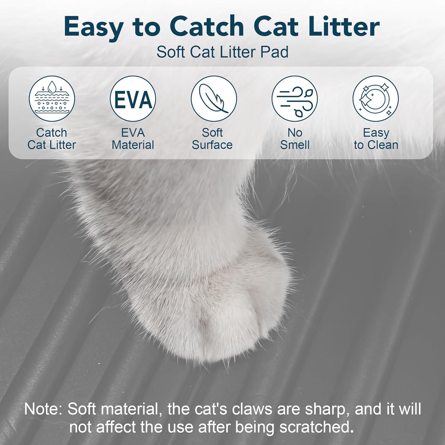 UPSKY Cat Litter Mat Kitty Litter Trapping Mat 31" x 24" Litter Box Mat Keep Floor Clean