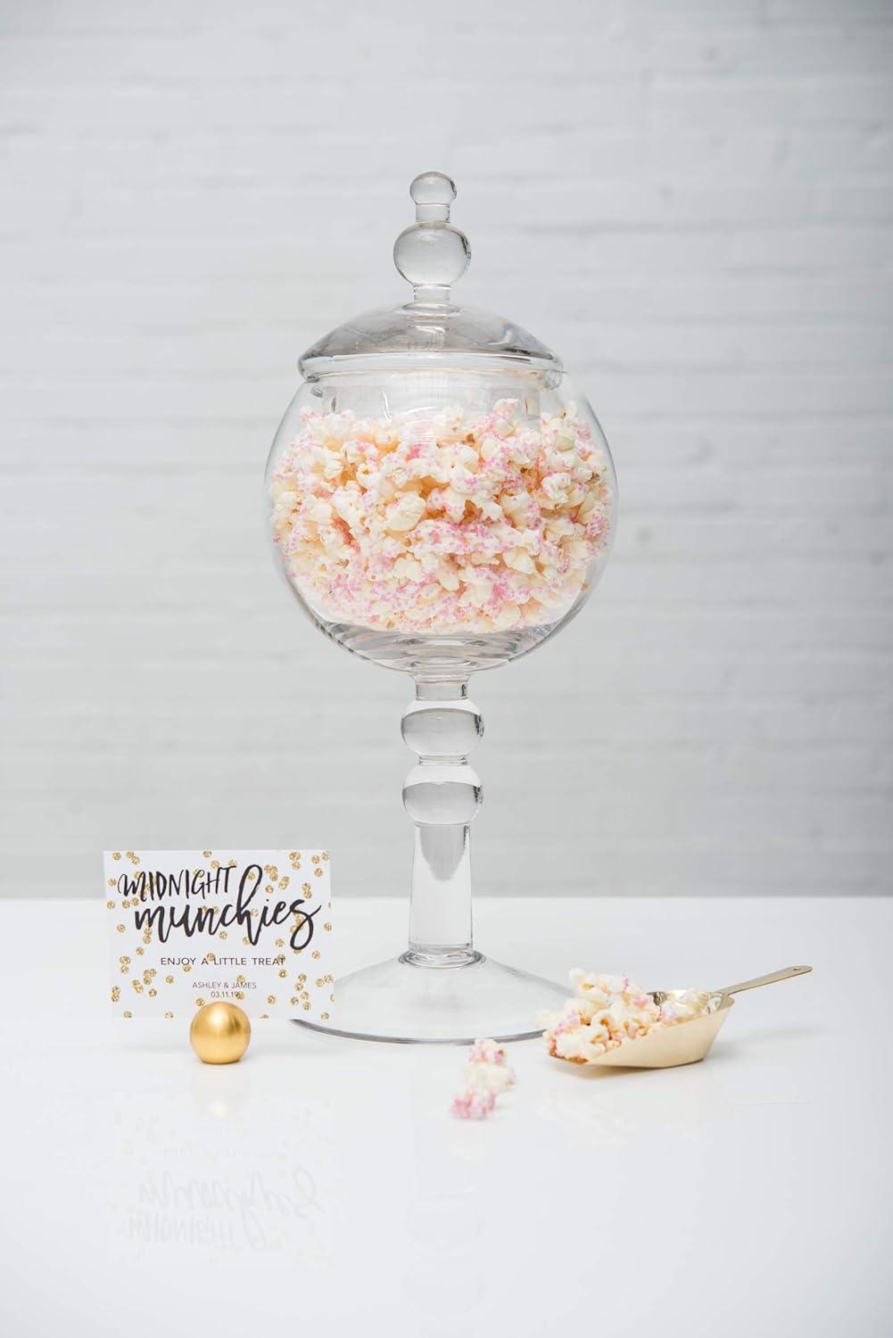 Weddingstar Large Glass Apothecary Candy Jar - Footed Globe Bowl with Lid