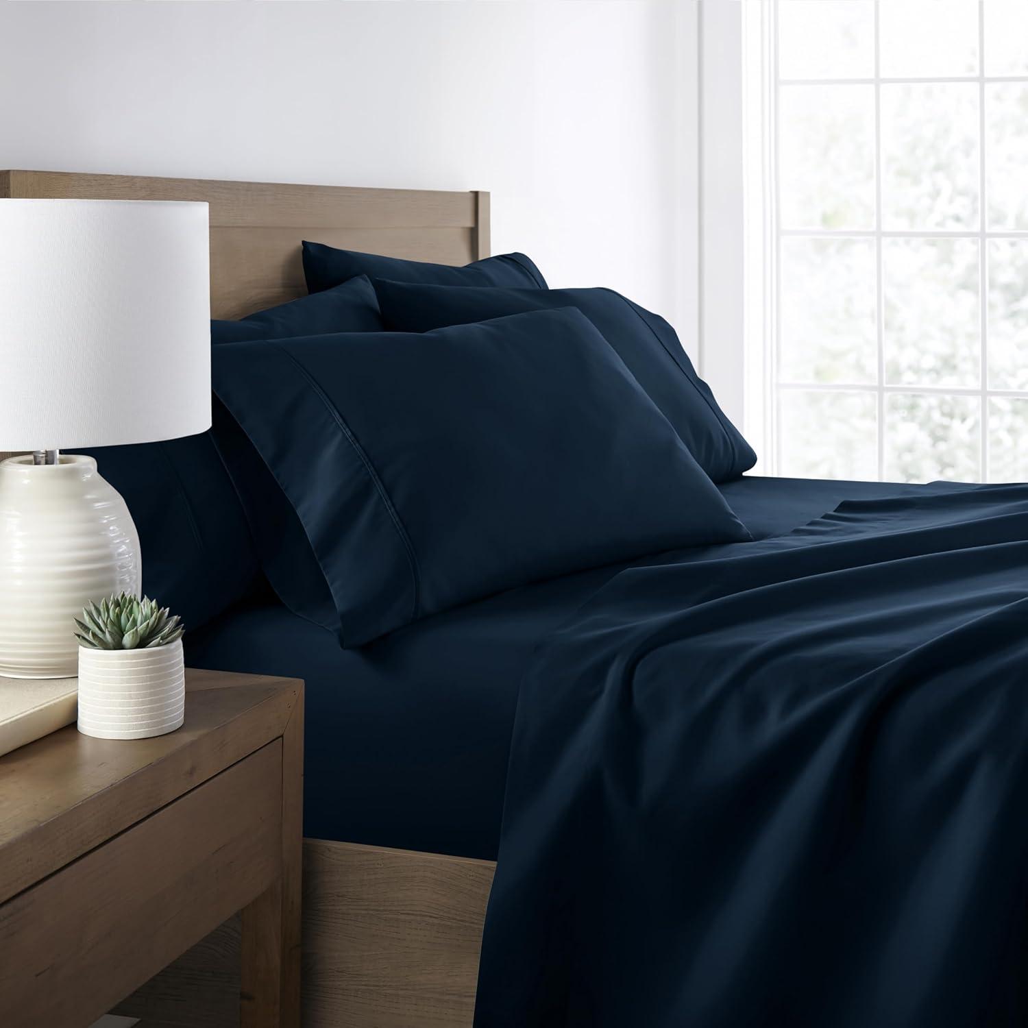 Simply Soft Brushed Microfiber Solid 6 Piece Sheet Set