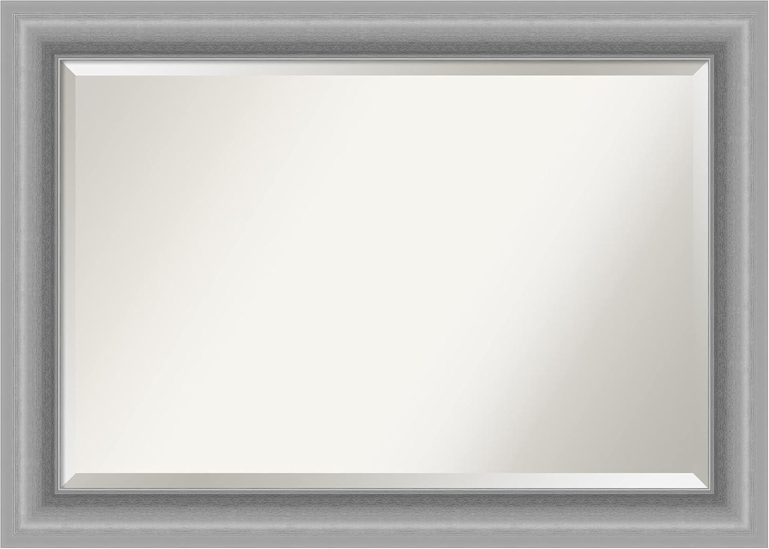 Peak Polished Silver 42x30 Rectangular Wall Mirror