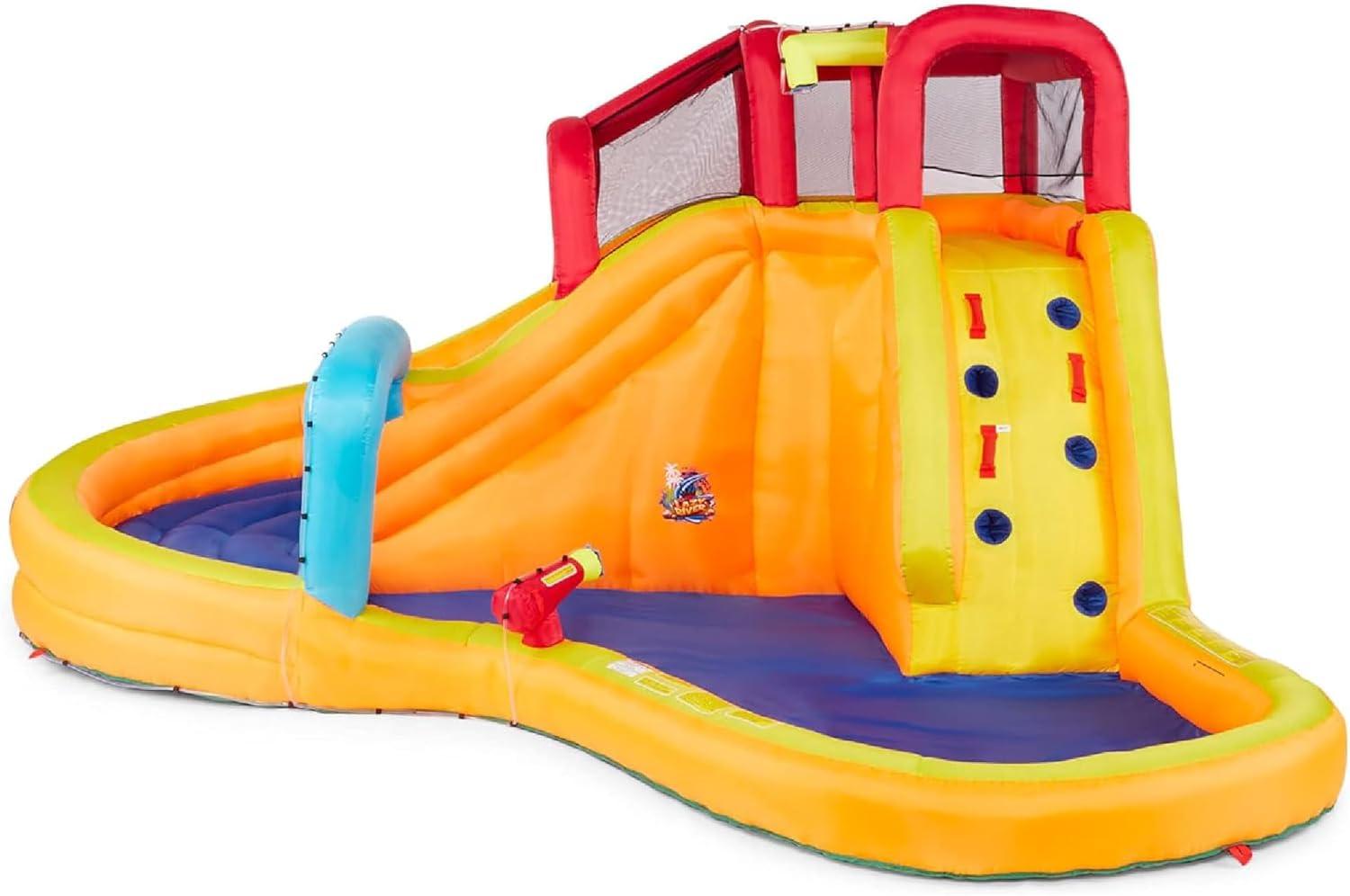 Banzai Banzai Kids Inflatable Outdoor Lazy River Adventure Water Park Slide and Pool