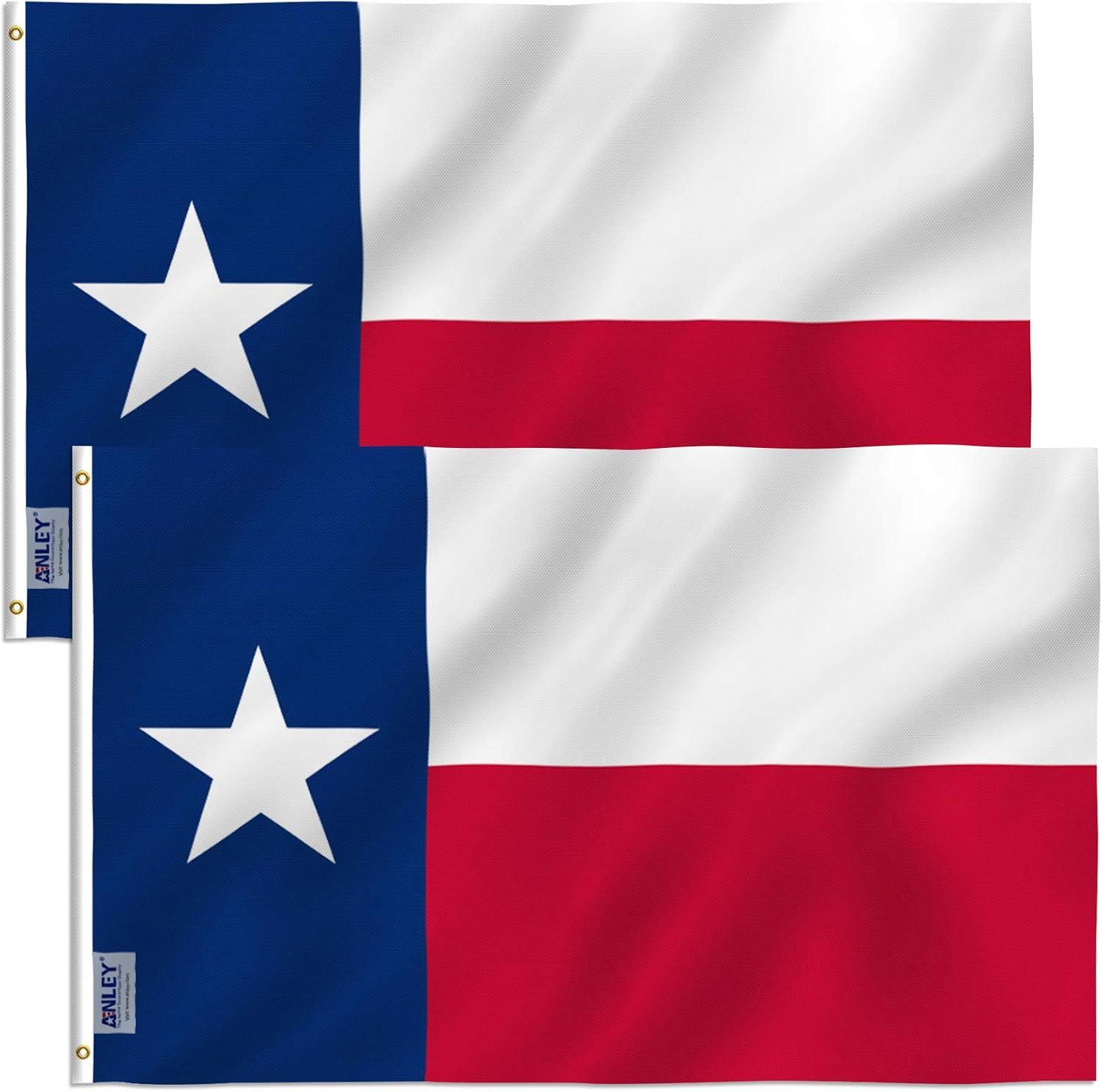 Anley  Pack of 2 Fly Breeze 3x5 Foot Texas State Flag - Texas State Flags Polyester