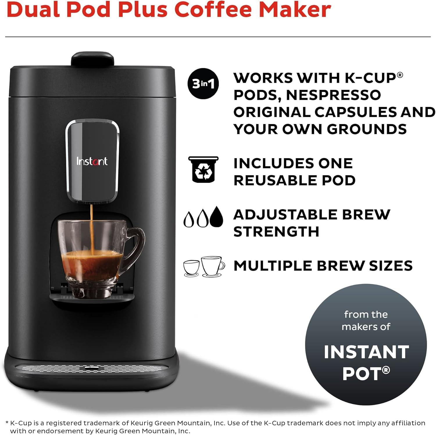 Instant Dual Pod Plus 2 L Black Coffee Maker