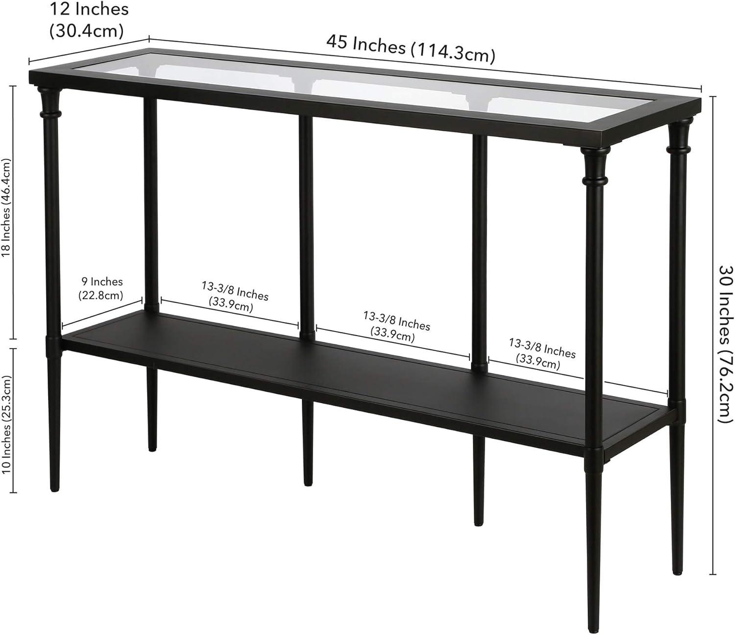 Evelyn&Zoe Dafna 45" Wide Rectangular Console Table, Blackened Bronze