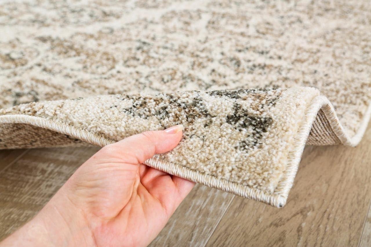 Luxe Weavers Victoria Collection Beige 5x7 Floral Area Rug