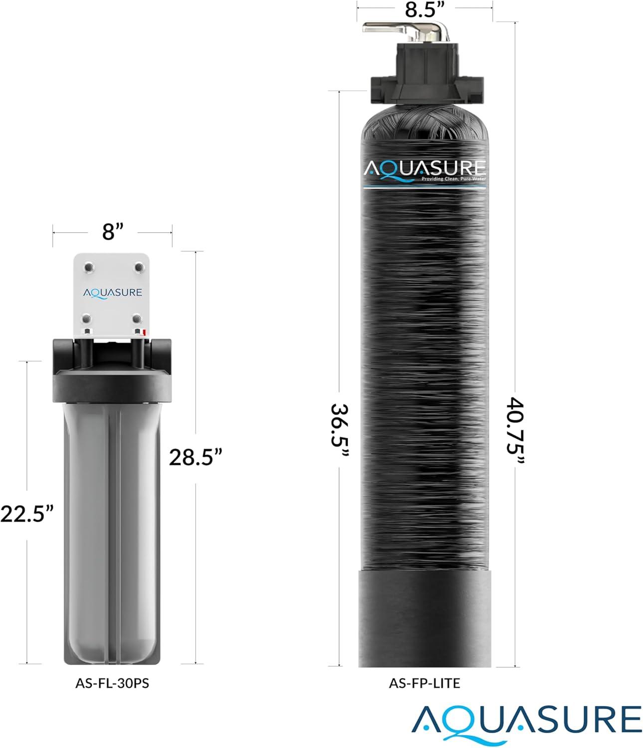 Aquasure Fortitude Lite Series 800,000 Gallons Whole House Water Treatment System with Pleated Sediment Filter, For 1-3 Bathrooms (AS-FP-LITE)