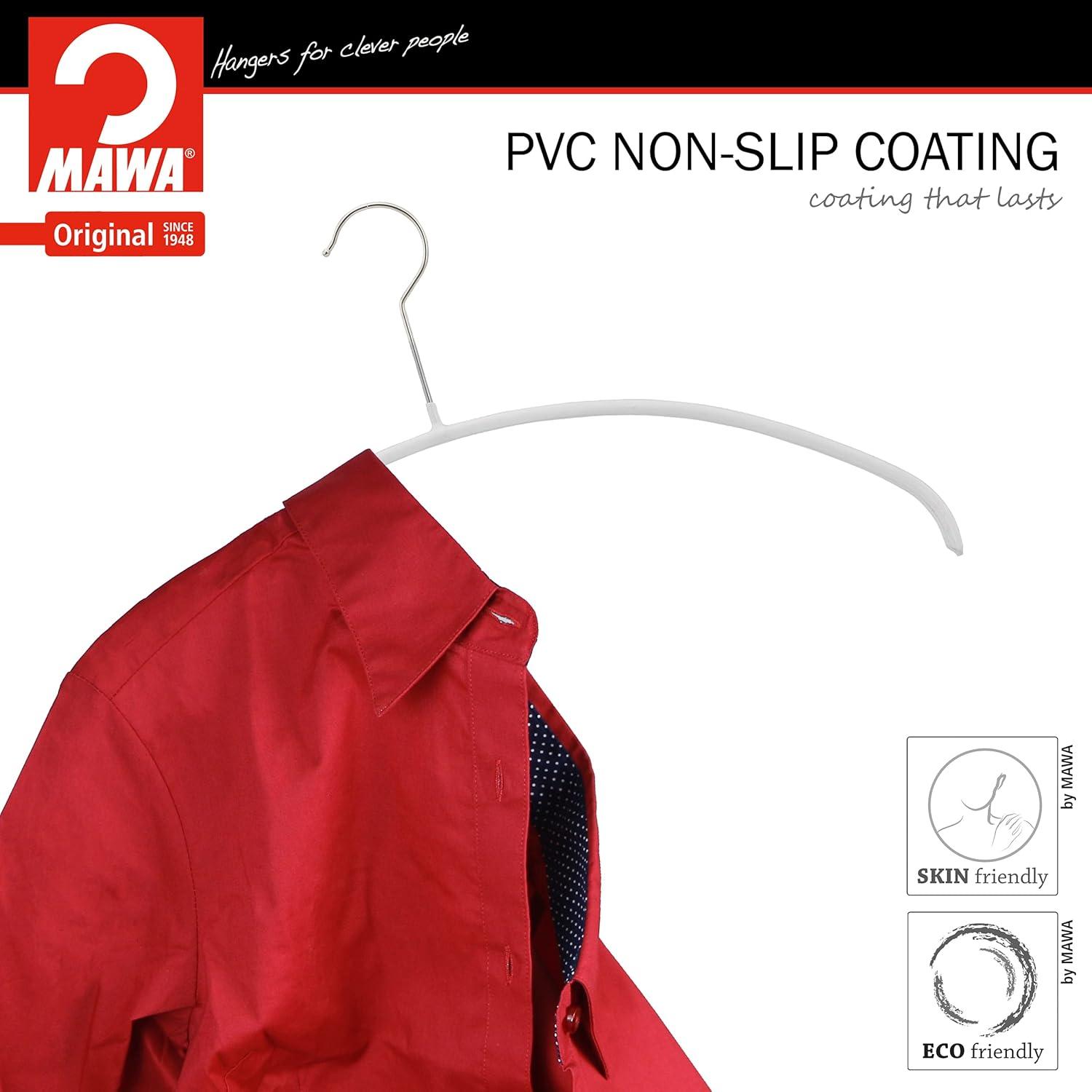 Mawa Metal Non-Slip Standard Hanger for Dress/Shirt/Sweater (Set of 10)