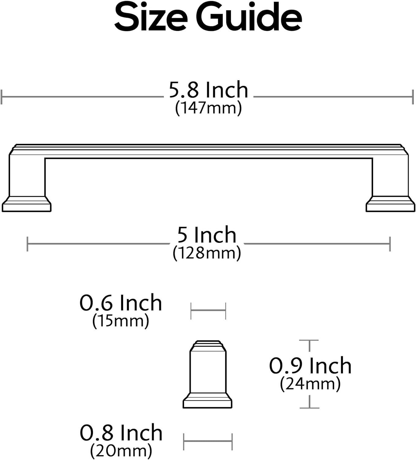 Alzassbg 10 Pack Oil Rubbed Bronze Cabinet Pulls, 5 Inch(128mm) Hole Center Cabinet Handles Kitchen Pulls for Cabinets and Drawer AL3071ORB