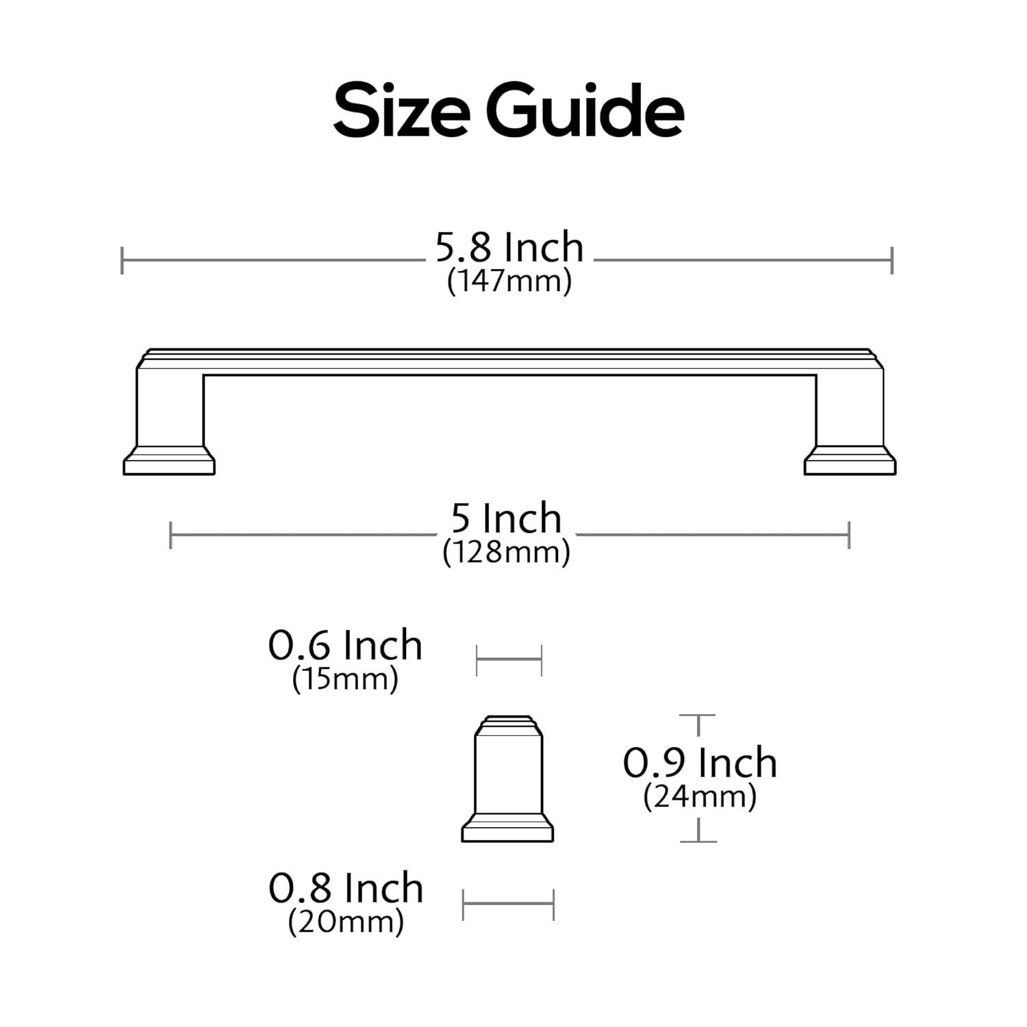 Alzassbg 10 Pack Oil Rubbed Bronze Cabinet Pulls, 5 Inch(128mm) Hole Center Cabinet Handles Kitchen Pulls for Cabinets and Drawer AL3071ORB
