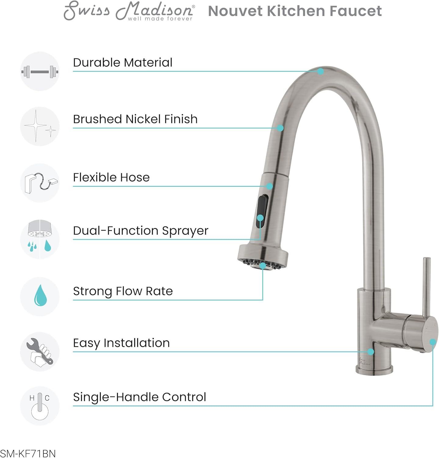 Nouvet Single Handle, Pull-Down Kitchen Faucet