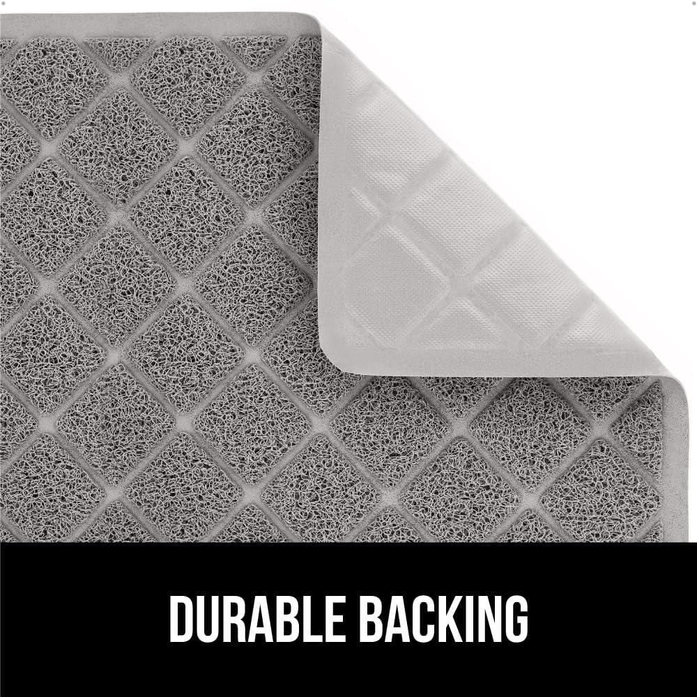 GORILLA GRIP Cat Litter Mat, Water Resistant, Traps Mess, Easy Clean, 24 x 17, Gray