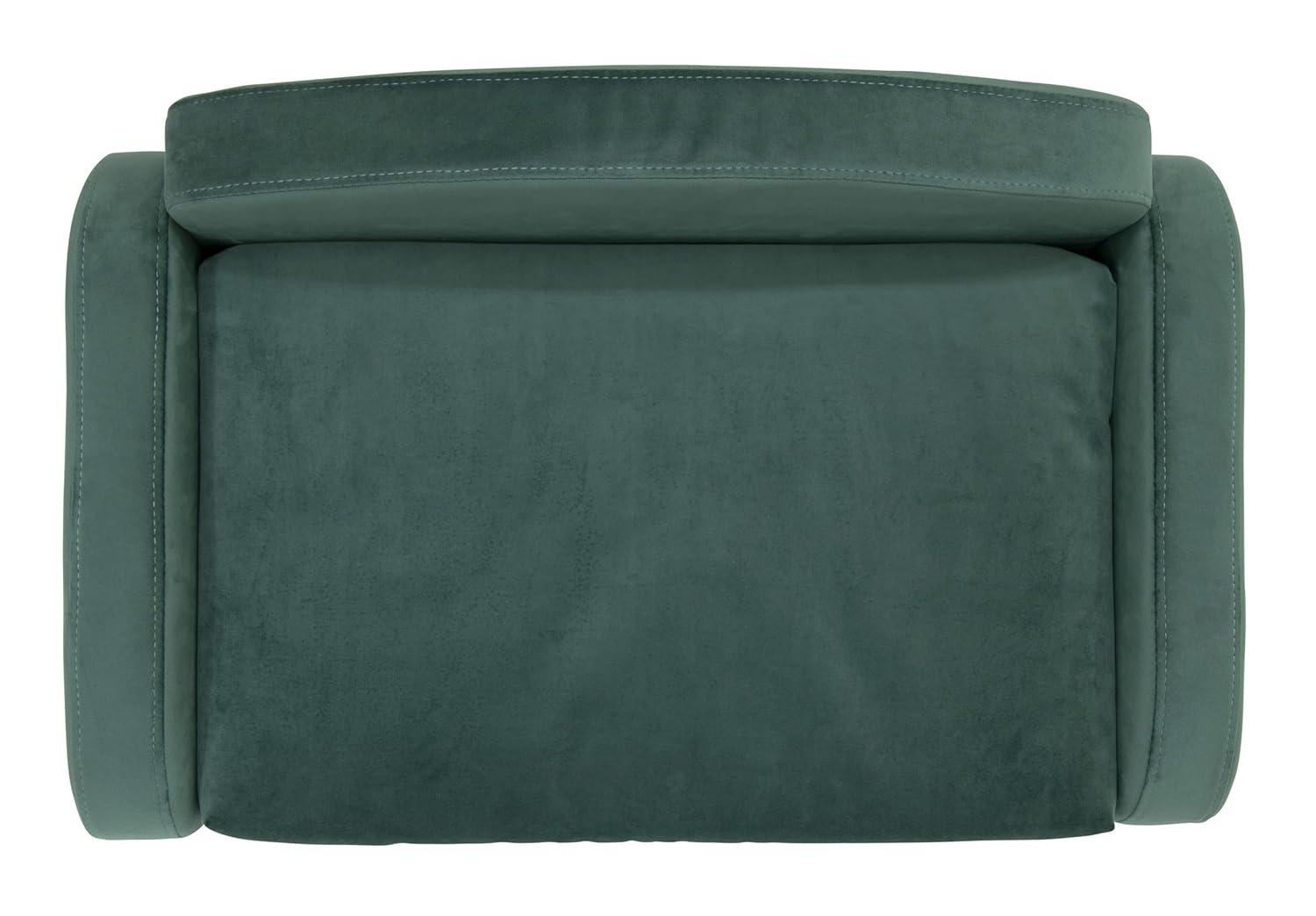 Paws & Purrs Modern Pet Sofa 31.5" Wide Low Back Lounging Bed with Removable Mattress Cover in Espresso / Teal - 61014