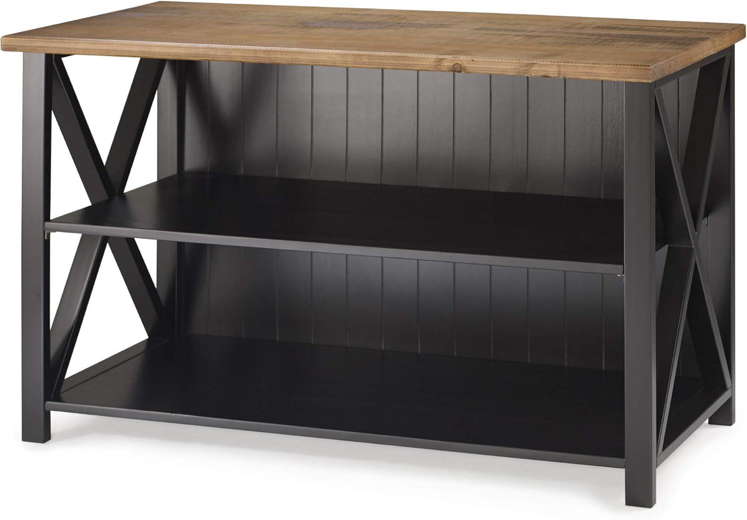 Walker Edison 52" Black and Barnwood Solid Wood Farmhouse Sideboard