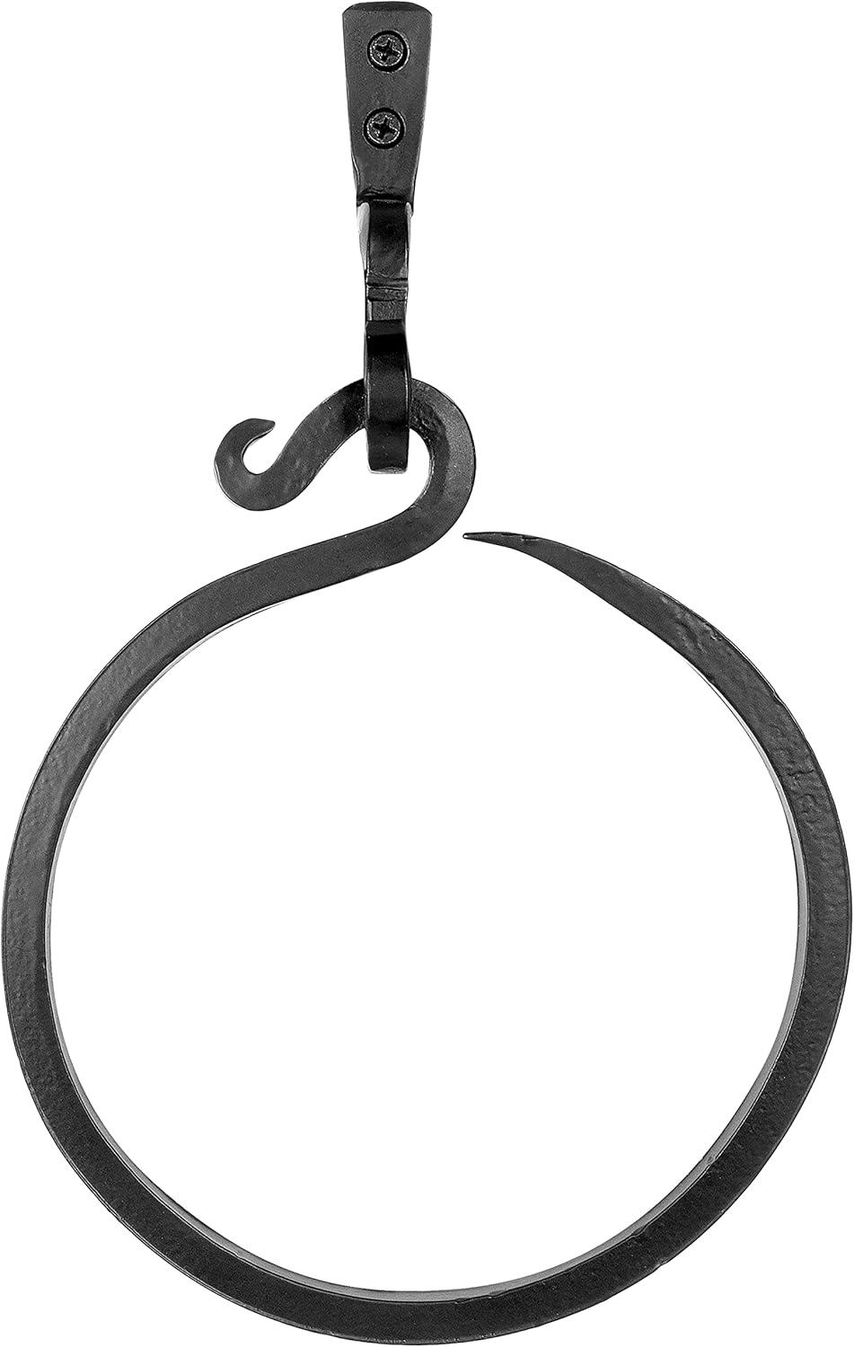 Handmade Black Iron Wall Mounted Towel Ring Holder