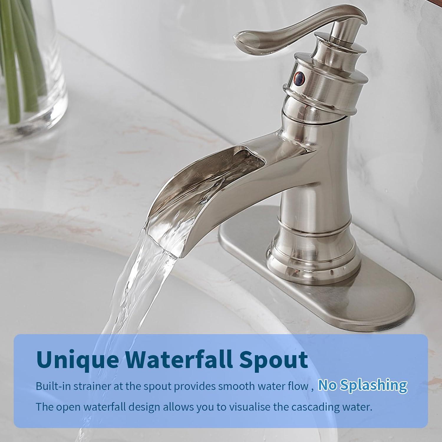 Single-Hole Single-handle Bathroom Faucet with Drain Assembly