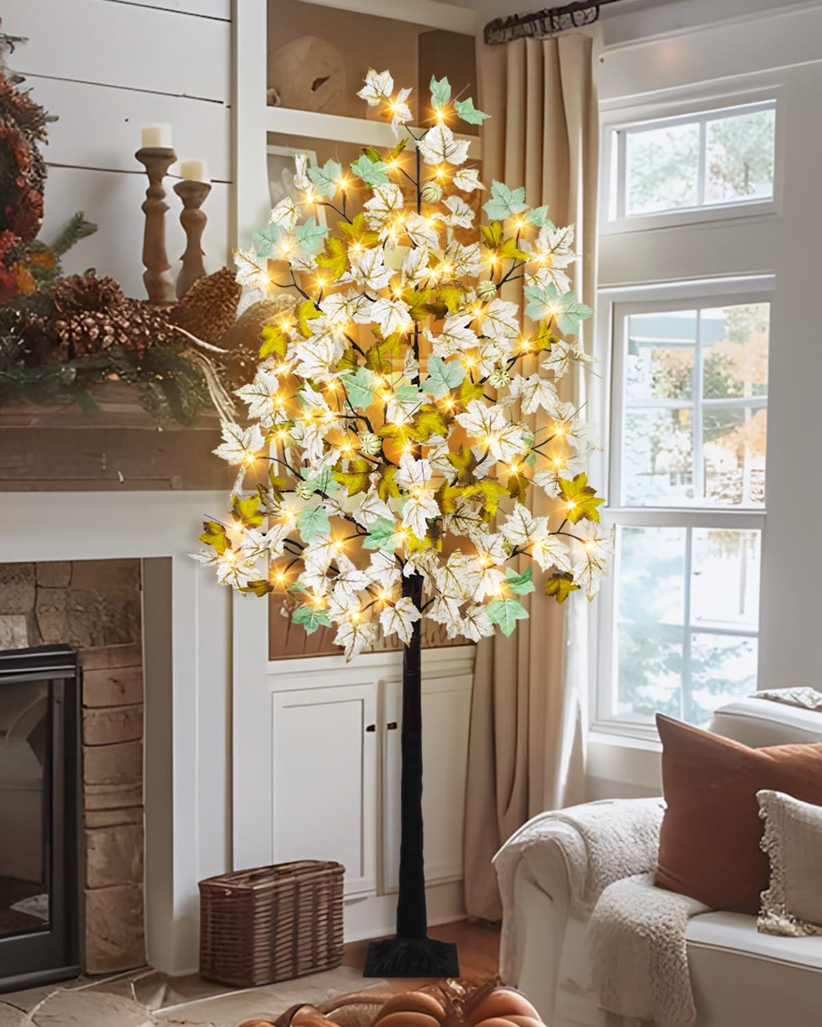 The Holiday Aisle® 6FT Fall Light Up Tree with 96 LEDs Lights