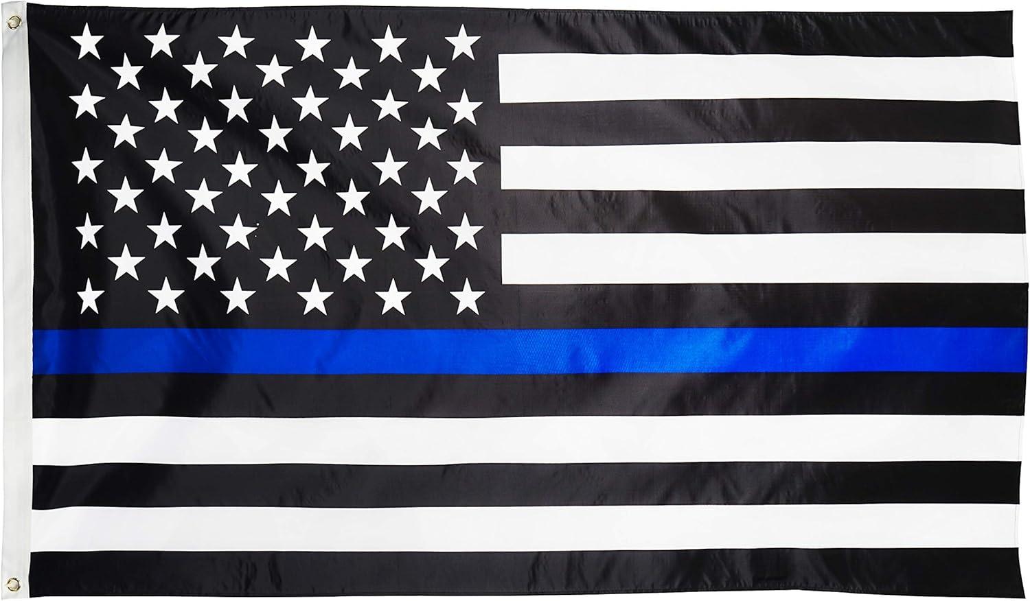 3' x 5' Thin Blue Line American Flag in Durable Nylon