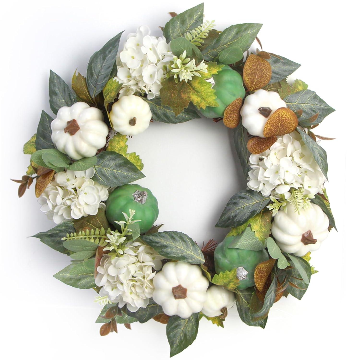 Fall Wreath 20’’ Autumn Front Door Wreath Harvest Wreath with Sunflower Pumpkins Berries Maple Leaves Daisies for Outside Indoor Home Wall Festival Thanksgiving Autumn Farmhouse Decor