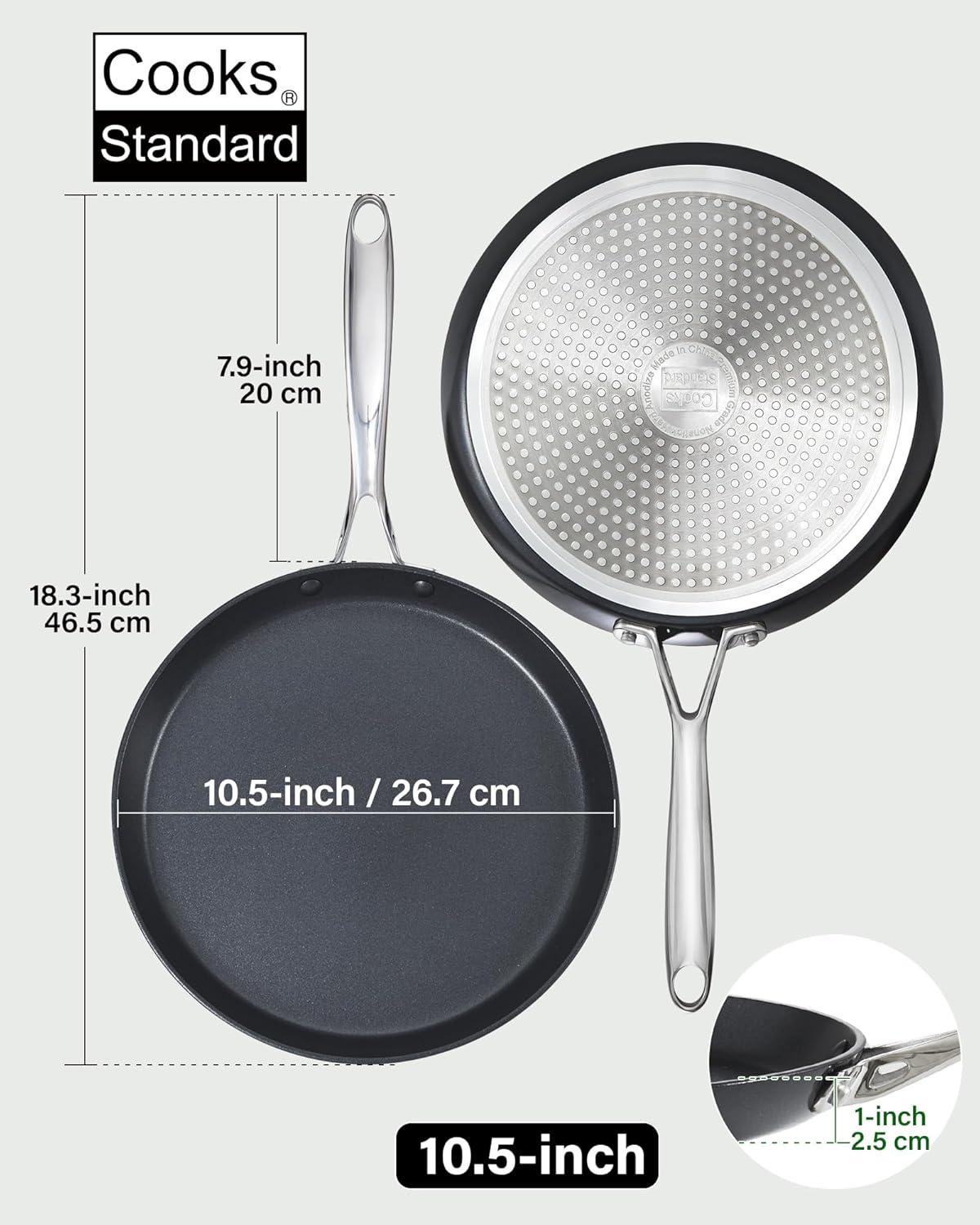 10.5-Inch Black Hard Anodized Nonstick Crepe Pan