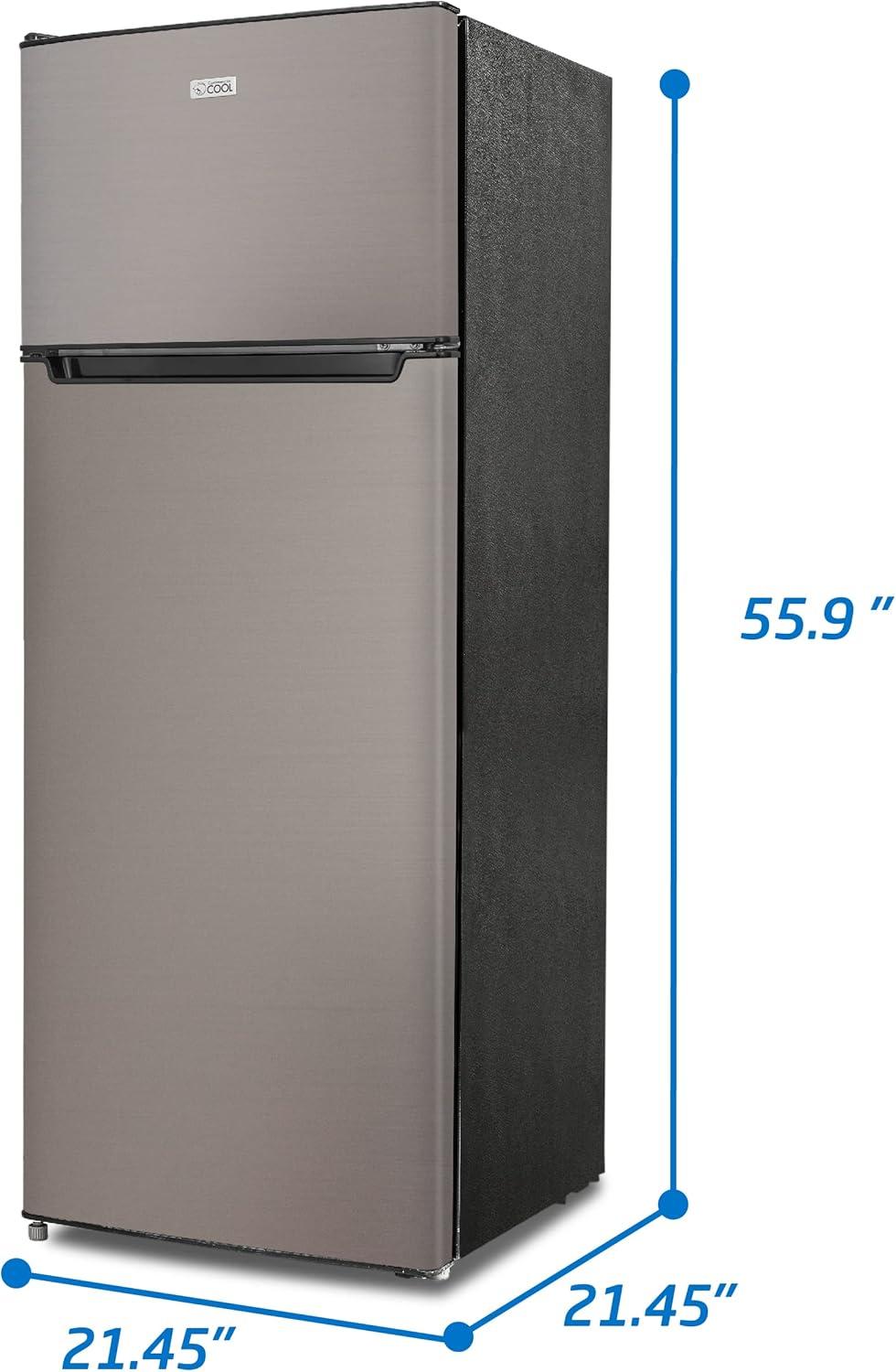 Commercial Cool CCR77LBS 7.7 cu. ft. Top Freezer Apartment Size Refrigerator - Stainless Steel