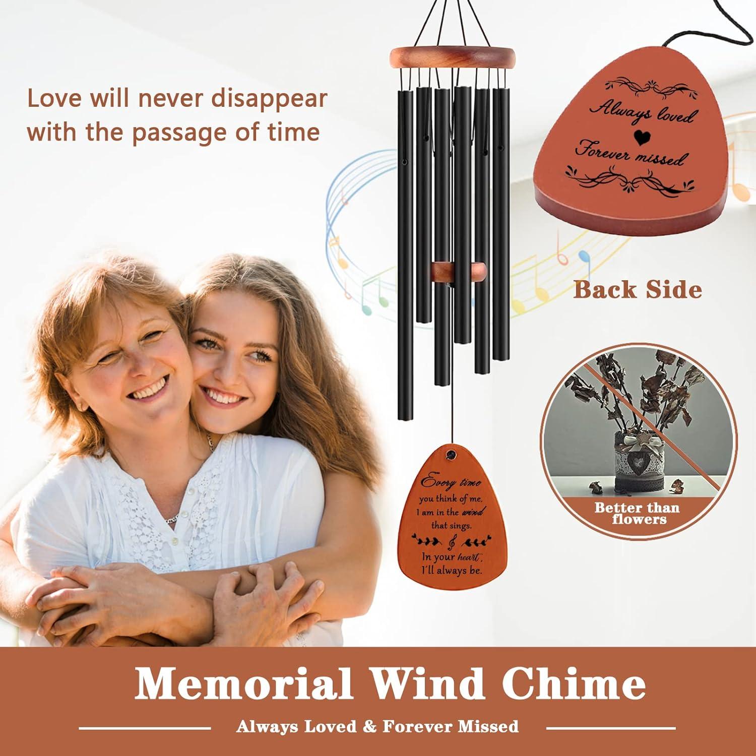 Sympathy Gifts for Loss of Loved One 32" Memorial Wind Chimes for Loss of Loved One Bereavement Condolence Gifts Sympathy Windchimes Memory Wind Chime with Memorial Card