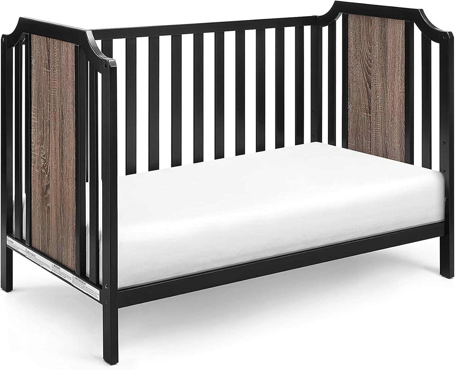 Brees Black and Walnut 3-in-1 Convertible Island Crib