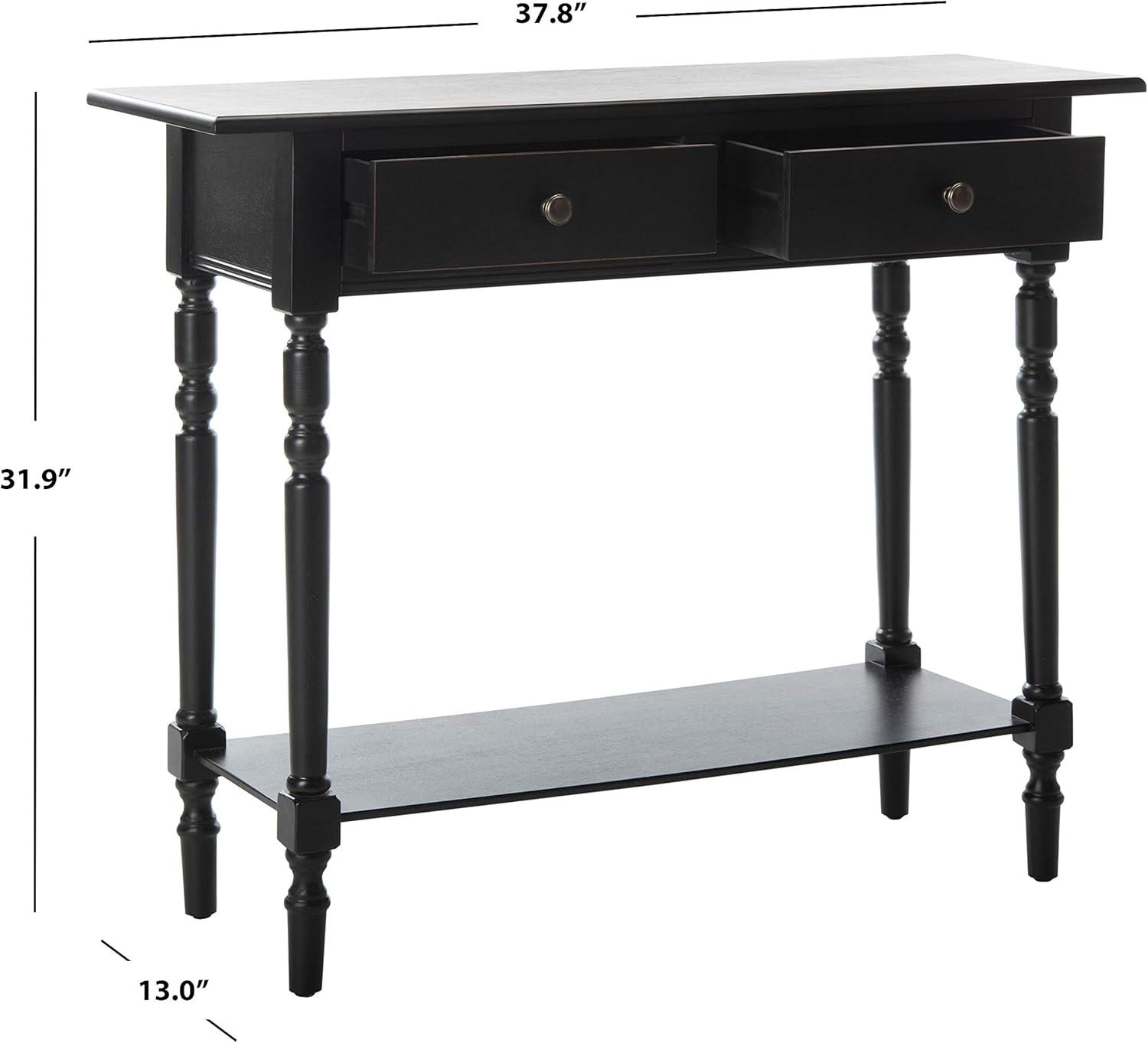 Transitional Gray Wood Console Table with Dual Storage Drawers