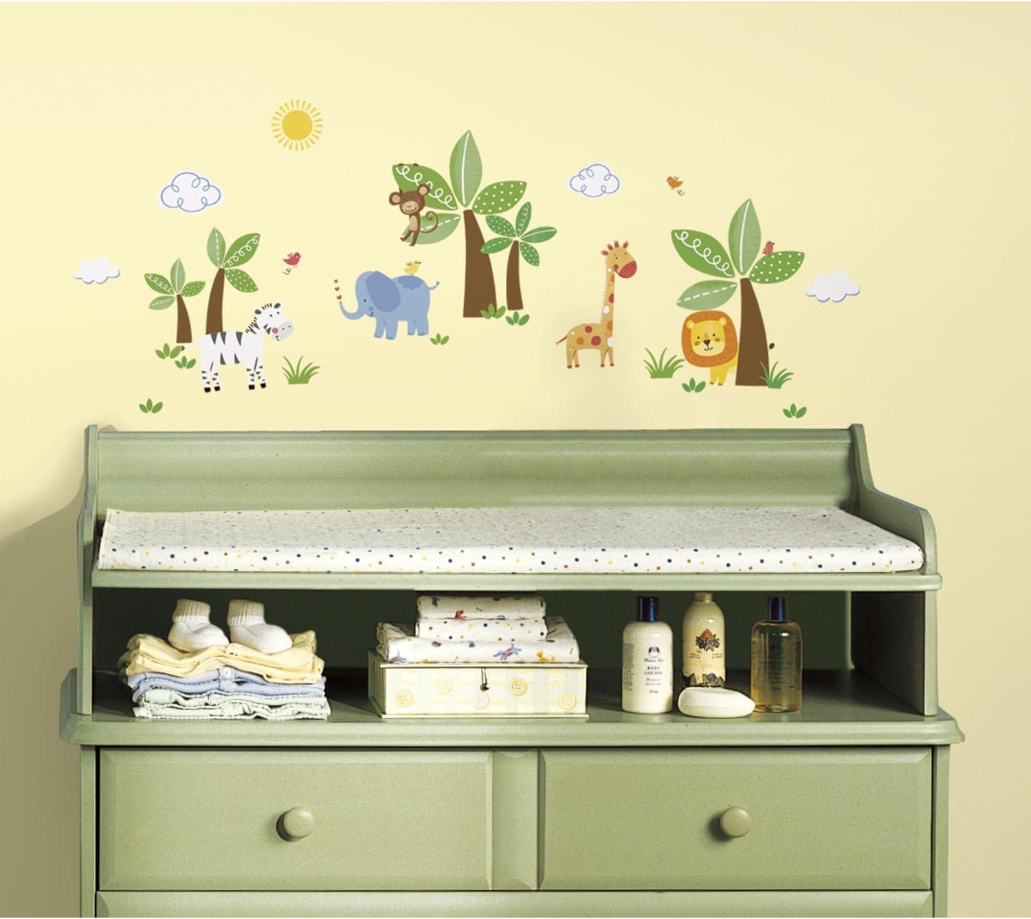 Jungle Friends Multicolor Peel and Stick Wall Decals for Kids