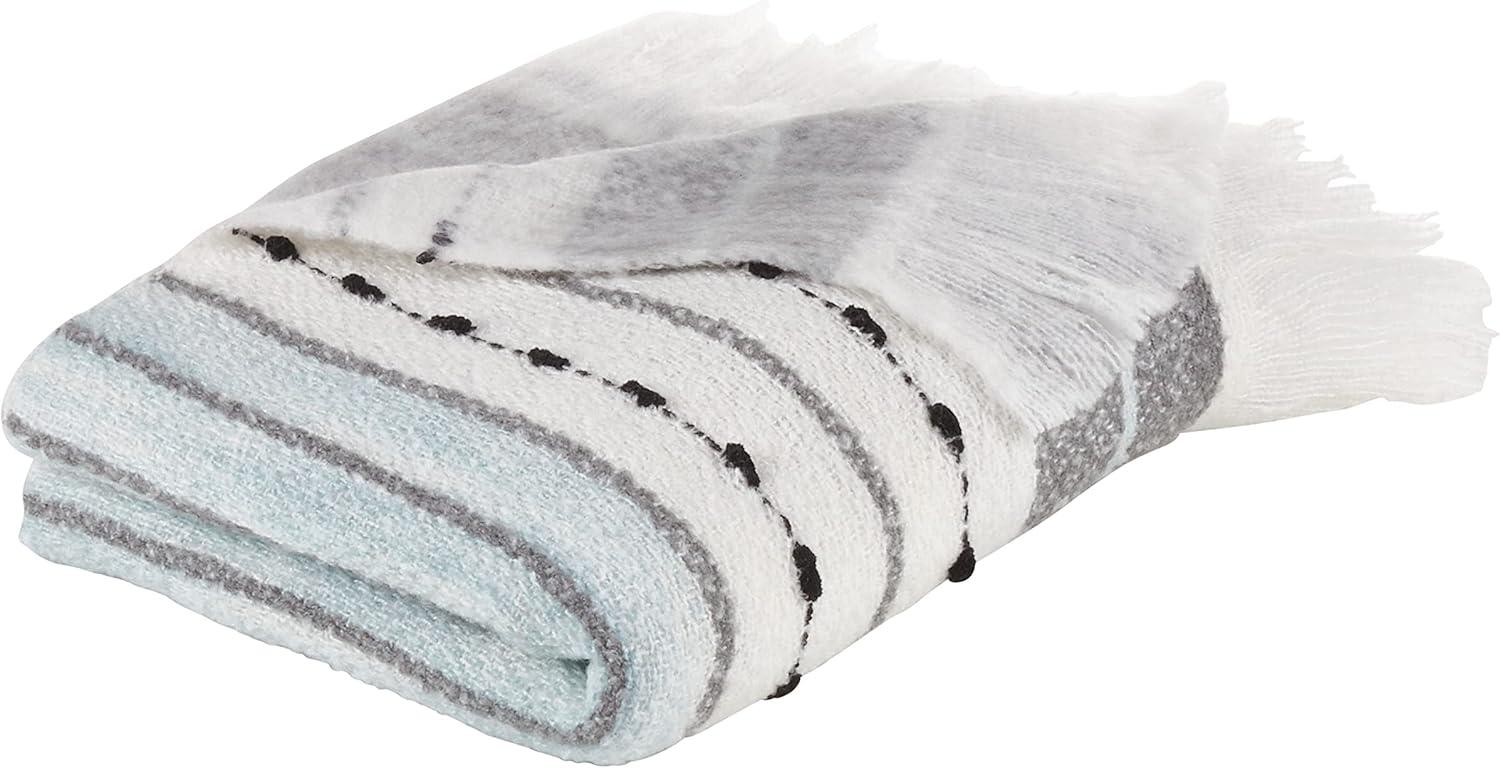 Saro Lifestyle Saro Lifestyle Woven Throw With Chunky Design, Grey, 50"x60"