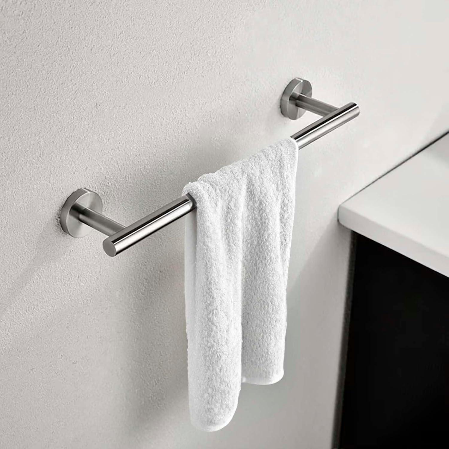 16" Towel Bar Rail Brushed Nickel Wall Mounted Towel Holder Bathroom Kitchen Cloths Hanger 304 Stainless Steel